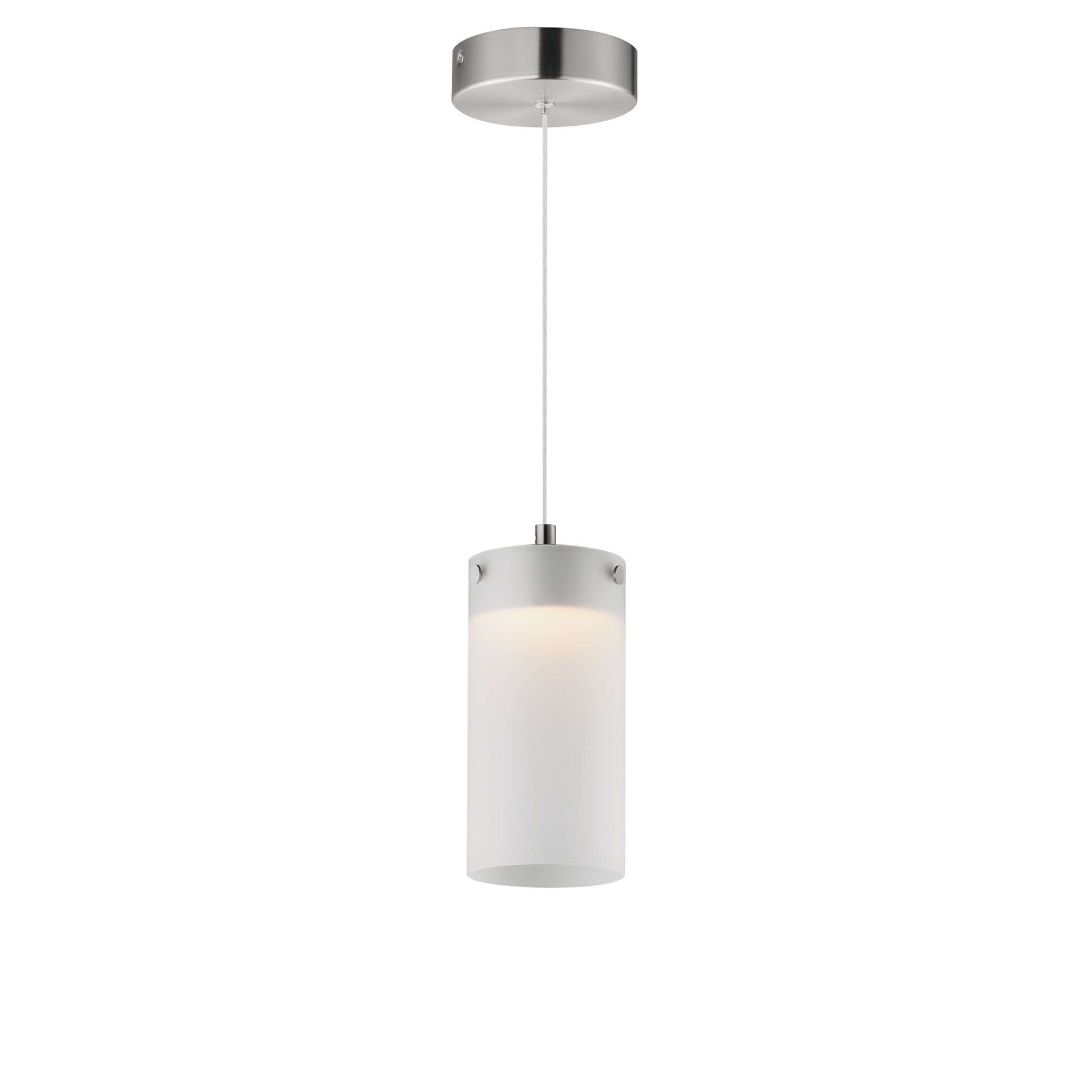 Highball Frosted LED Mini Pendant Satin Nickel by ET2