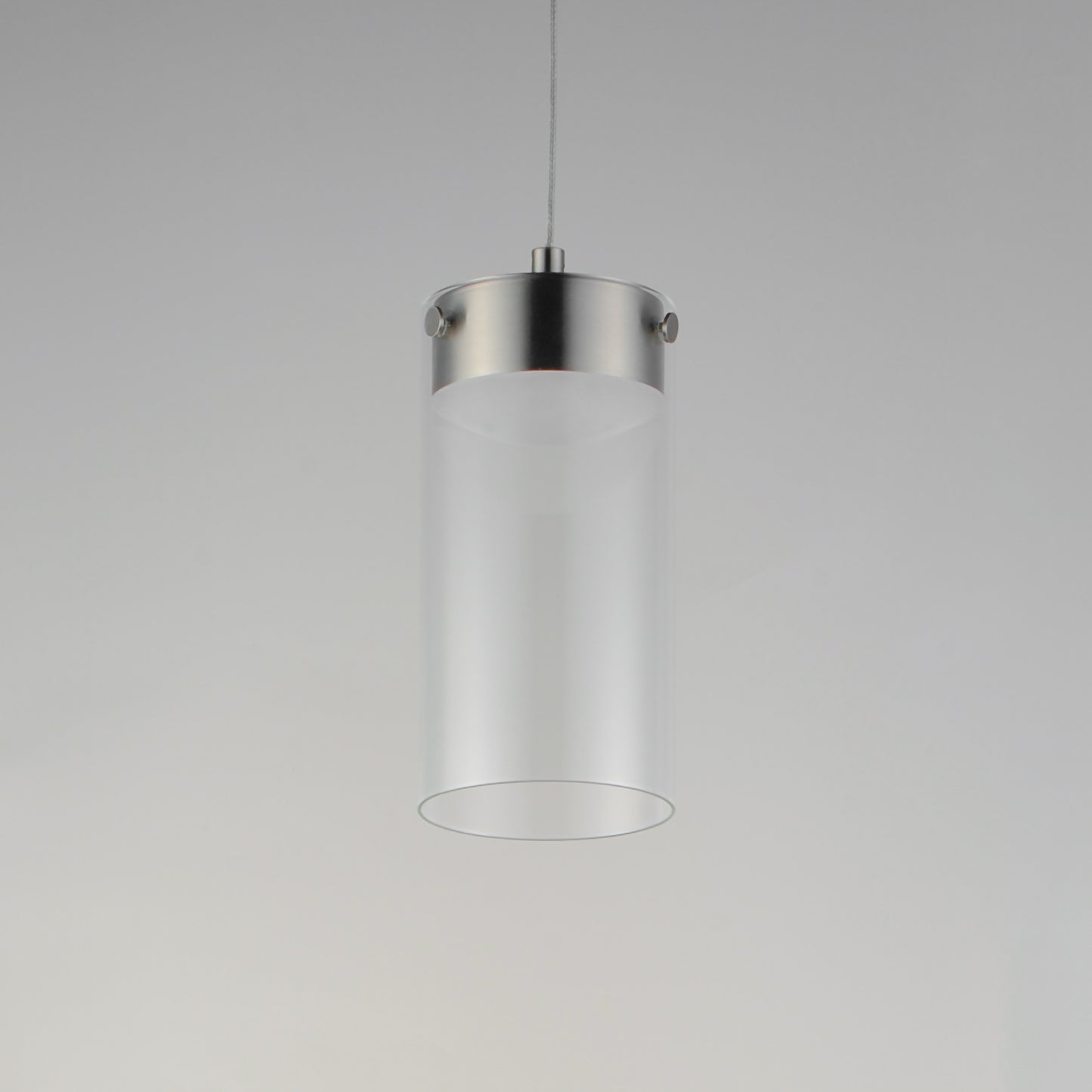 Highball Clear LED Mini Pendant Satin Nickel by ET2