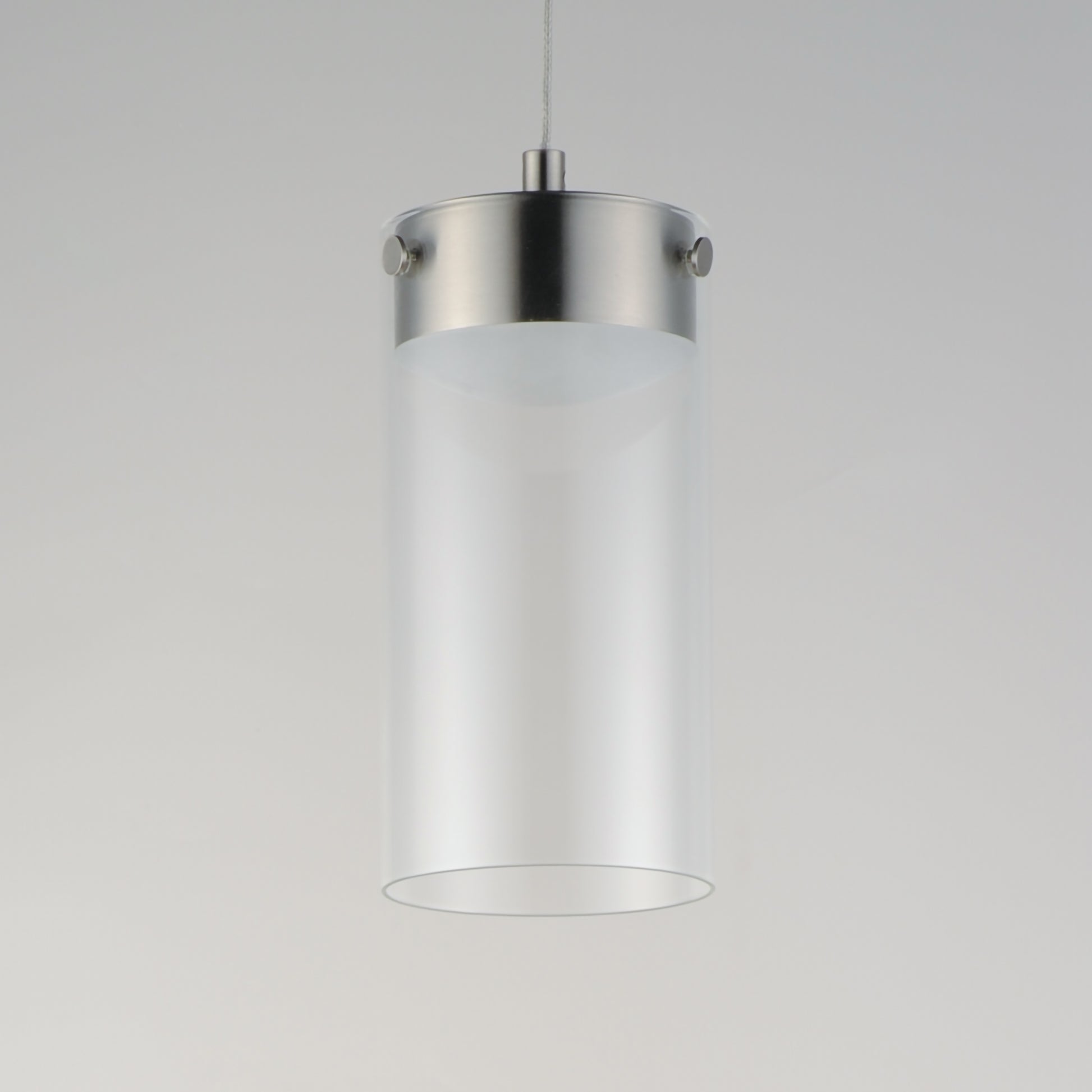 Highball Clear LED Mini Pendant Satin Nickel by ET2