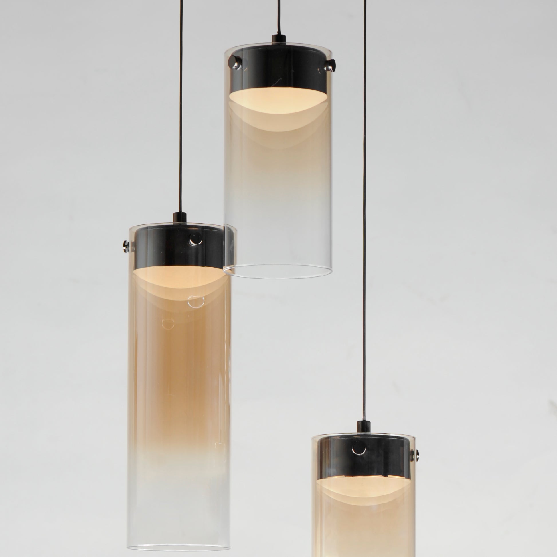 Highball Amber 3-Light LED Pendant Gunmetal by ET2