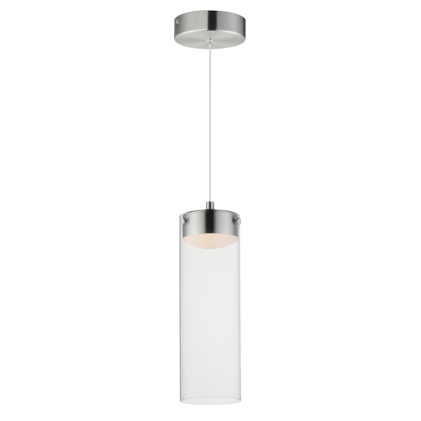 Highball Clear LED Pendant Satin Nickel by ET2