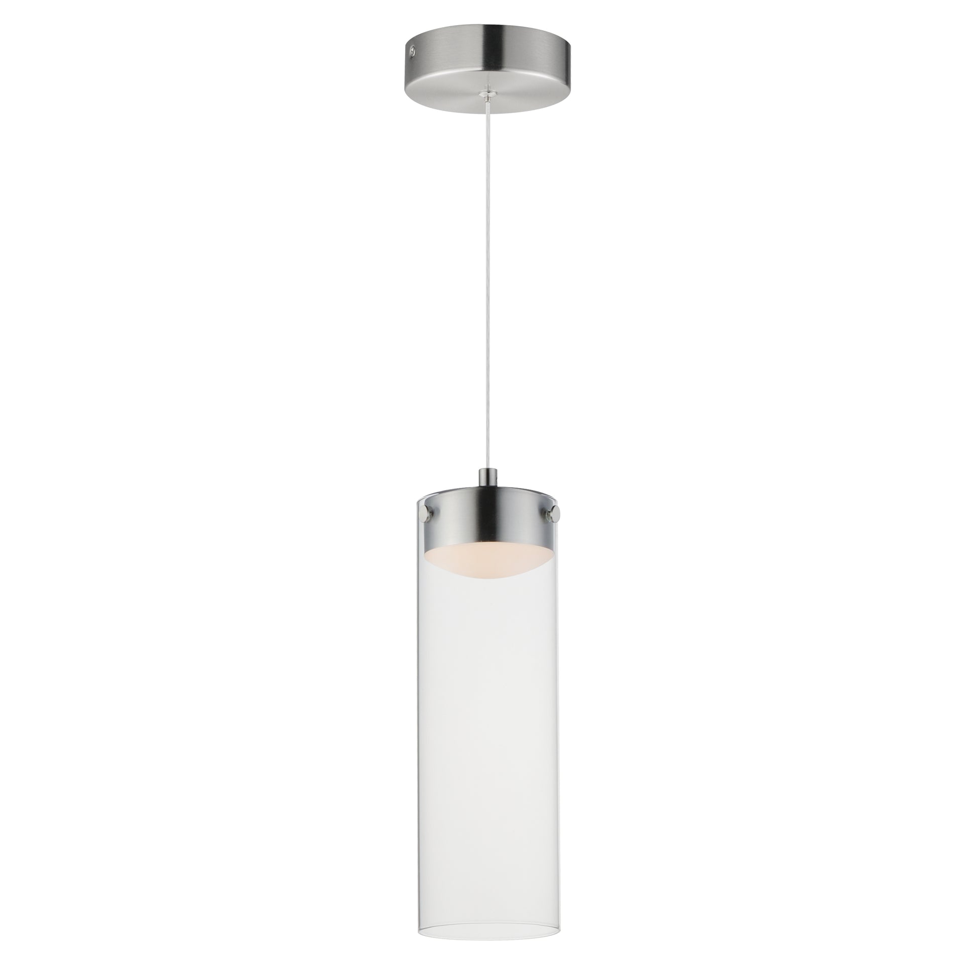 Highball Clear LED Pendant Satin Nickel by ET2