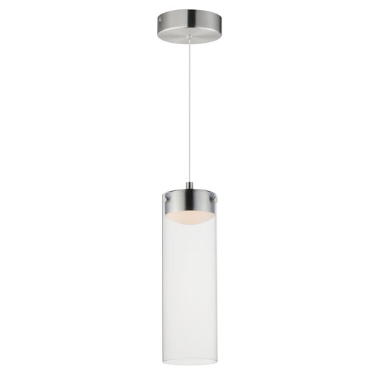 Highball Clear LED Pendant Satin Nickel by ET2