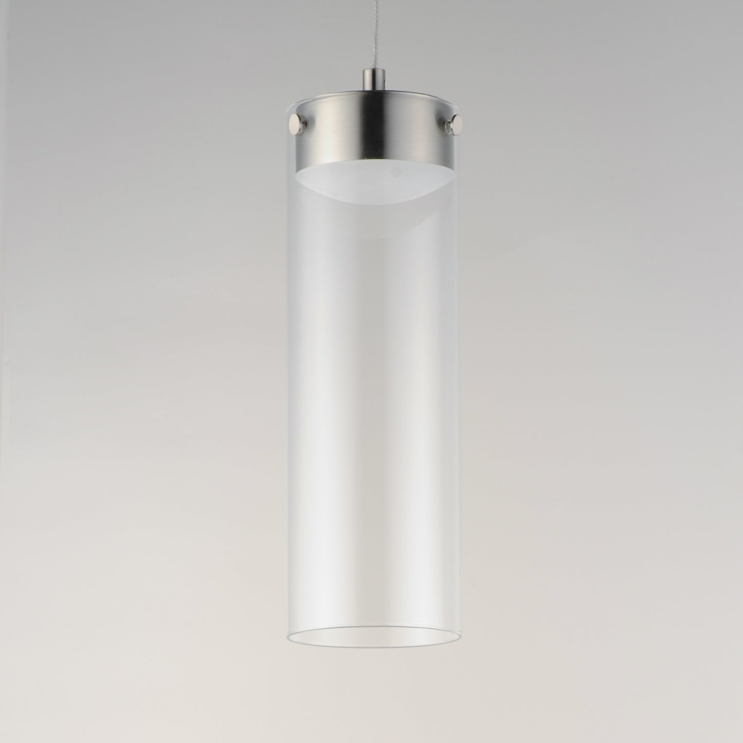 Highball Clear LED Pendant Satin Nickel by ET2