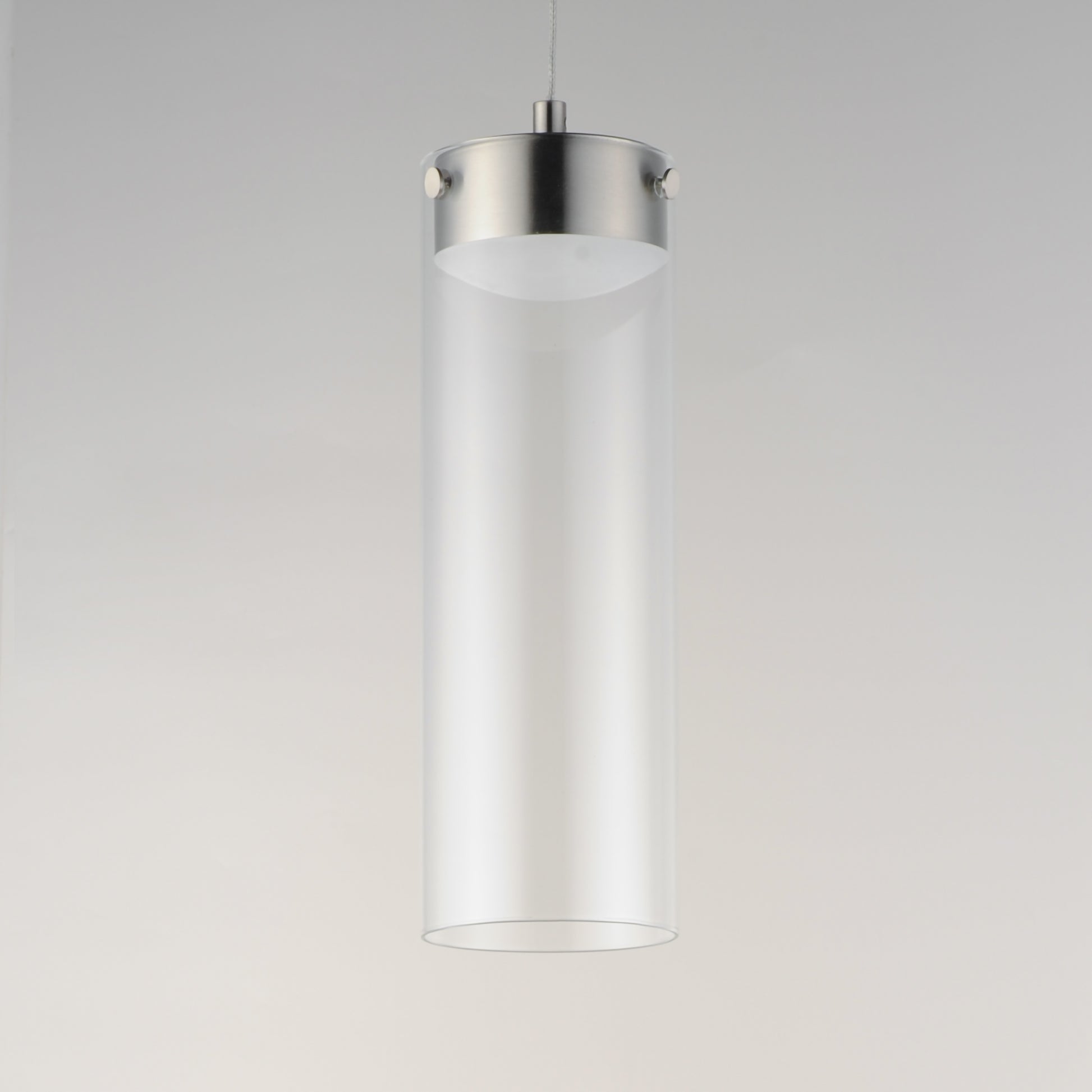 Highball Clear LED Pendant Satin Nickel by ET2
