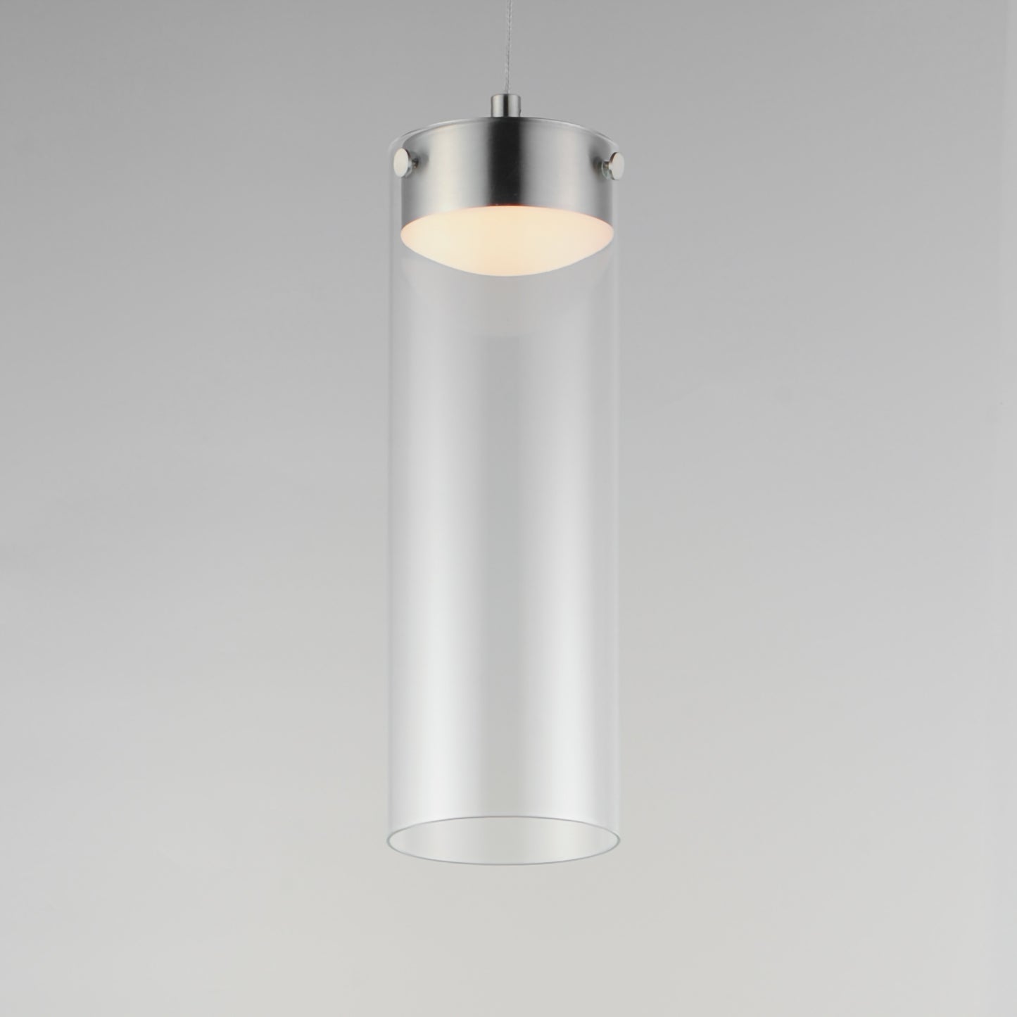 Highball Clear LED Pendant Satin Nickel by ET2