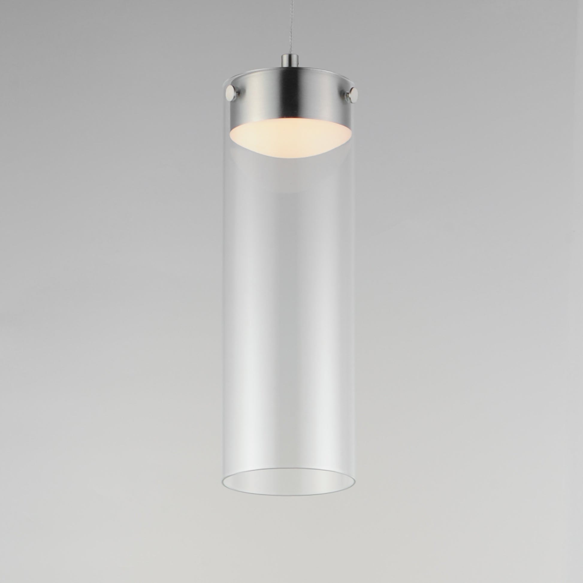 Highball Clear LED Pendant Satin Nickel by ET2