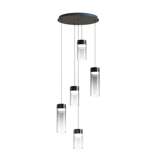 Highball Smoke 5-Light LED Pendant Gunmetal by ET2