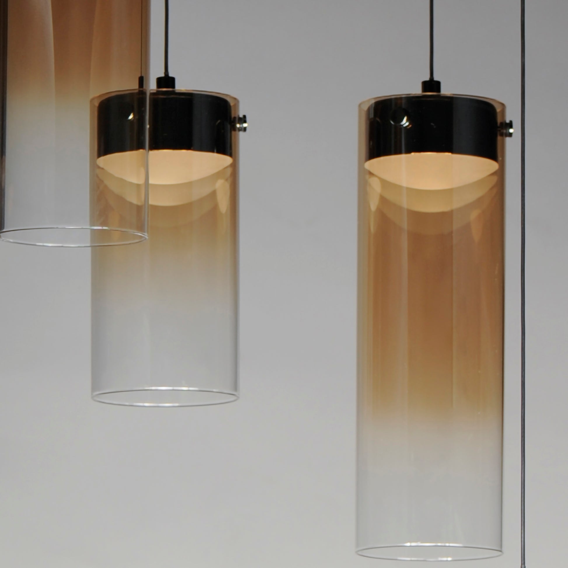 Highball Amber 5-Light LED Pendant Gunmetal by ET2
