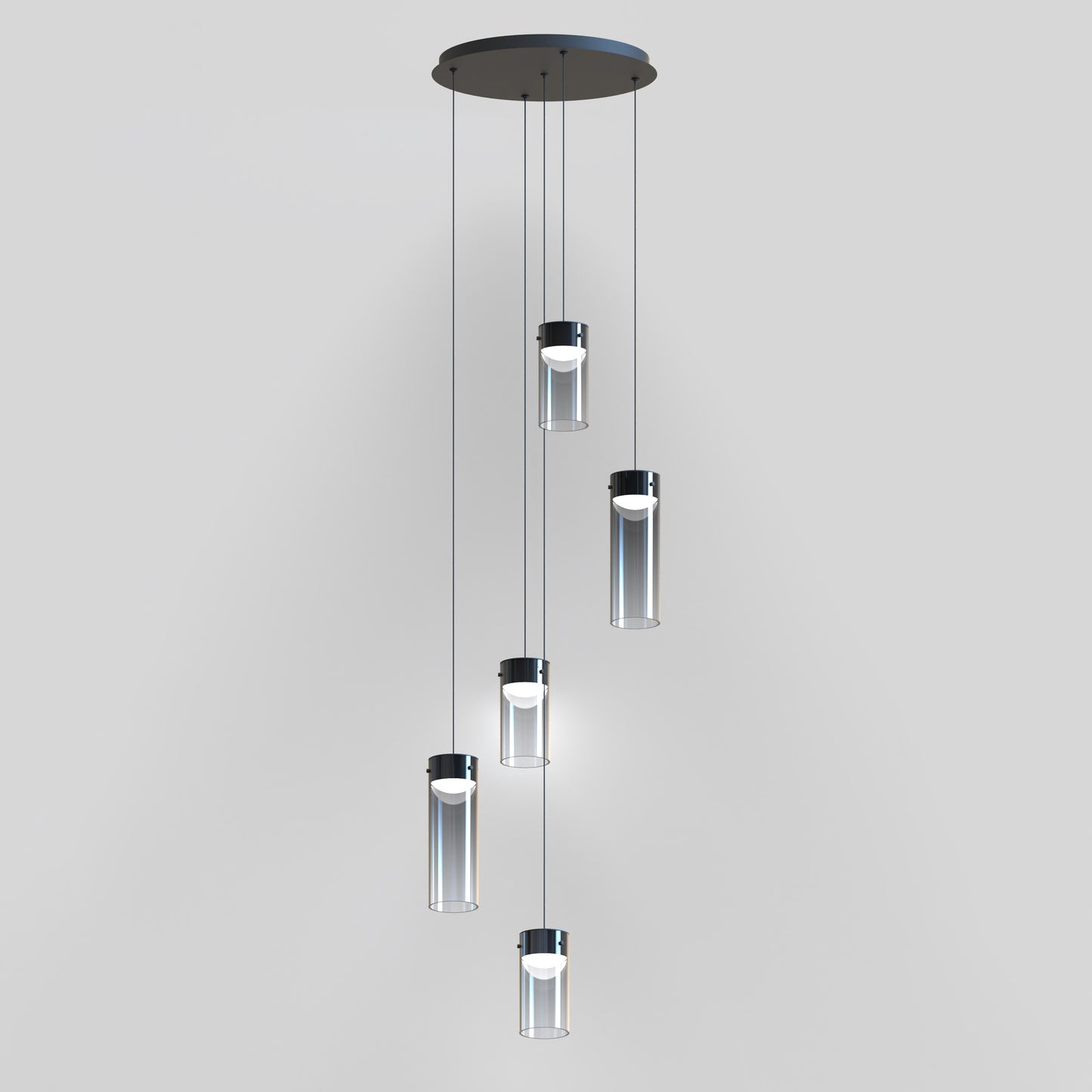 Highball Smoke 5-Light LED Pendant Gunmetal by ET2