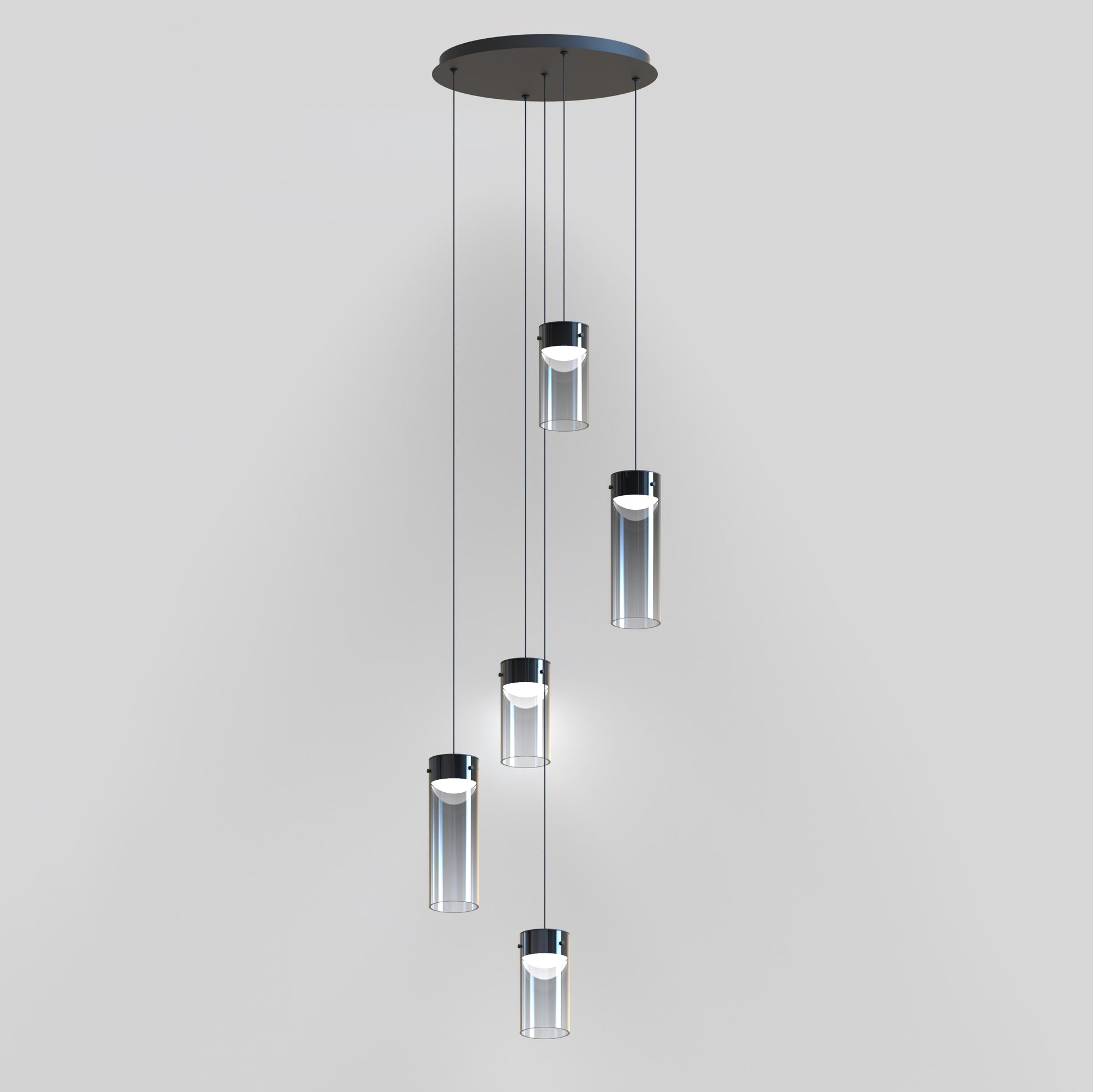 Highball Smoke 5-Light LED Pendant Gunmetal by ET2