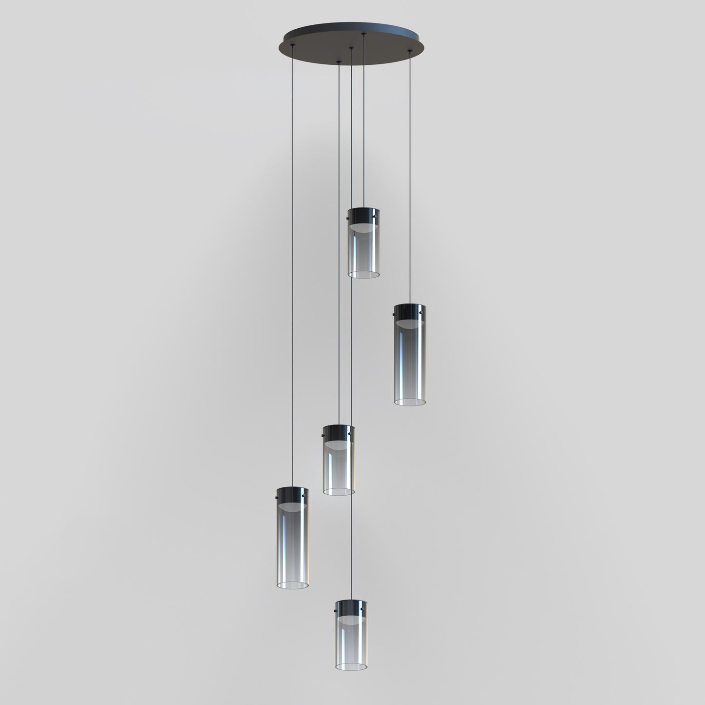Highball Smoke 5-Light LED Pendant Gunmetal by ET2