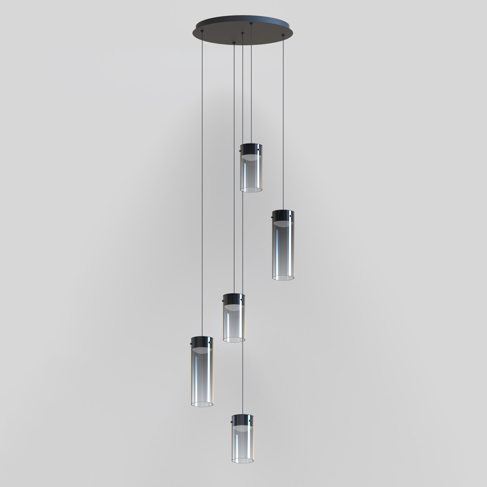 Highball Smoke 5-Light LED Pendant Gunmetal by ET2