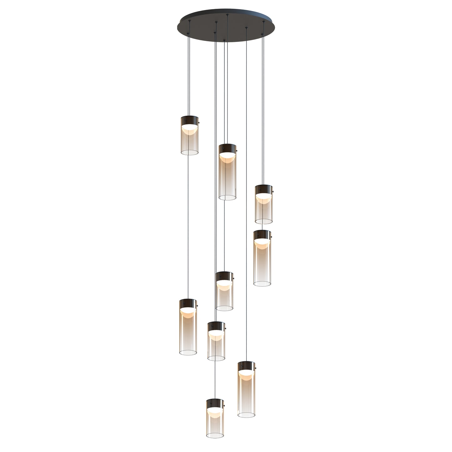 Highball Amber 9-Light LED Pendant Gunmetal by ET2