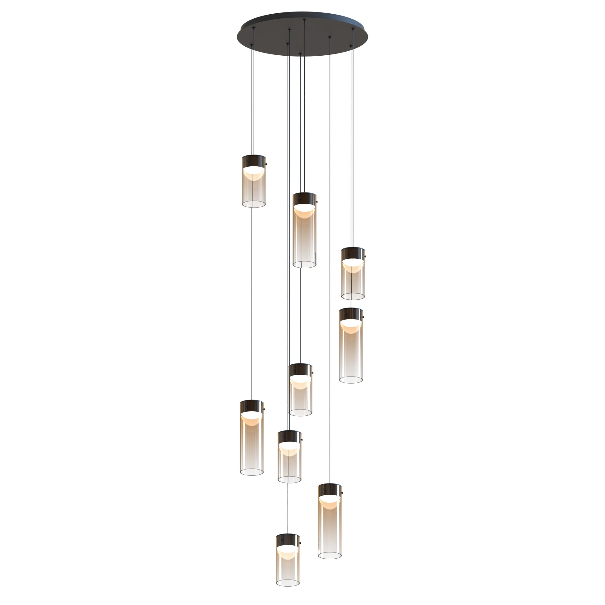 Highball Amber 9-Light LED Pendant Gunmetal by ET2