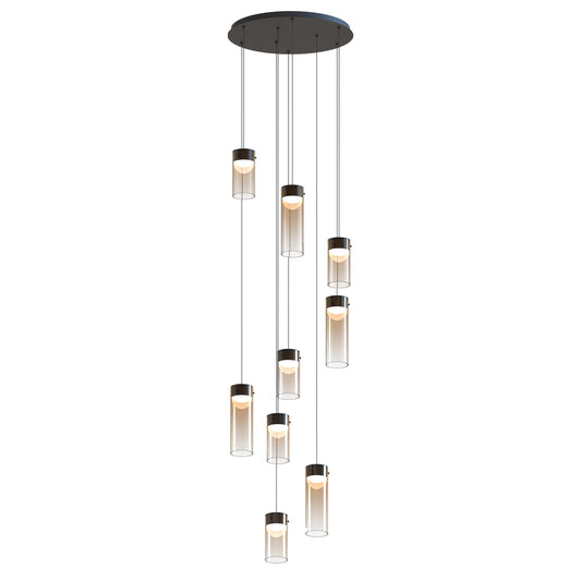 Highball Amber 9-Light LED Pendant Gunmetal by ET2