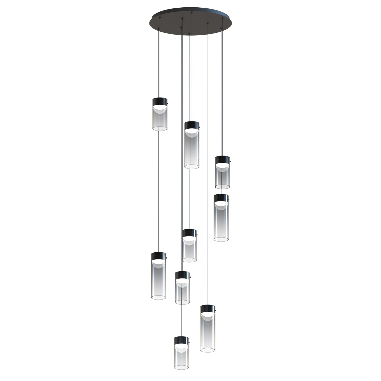 Highball Smoke 9-Light LED Pendant Gunmetal by ET2