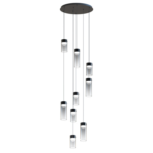Highball Smoke 9-Light LED Pendant Gunmetal by ET2