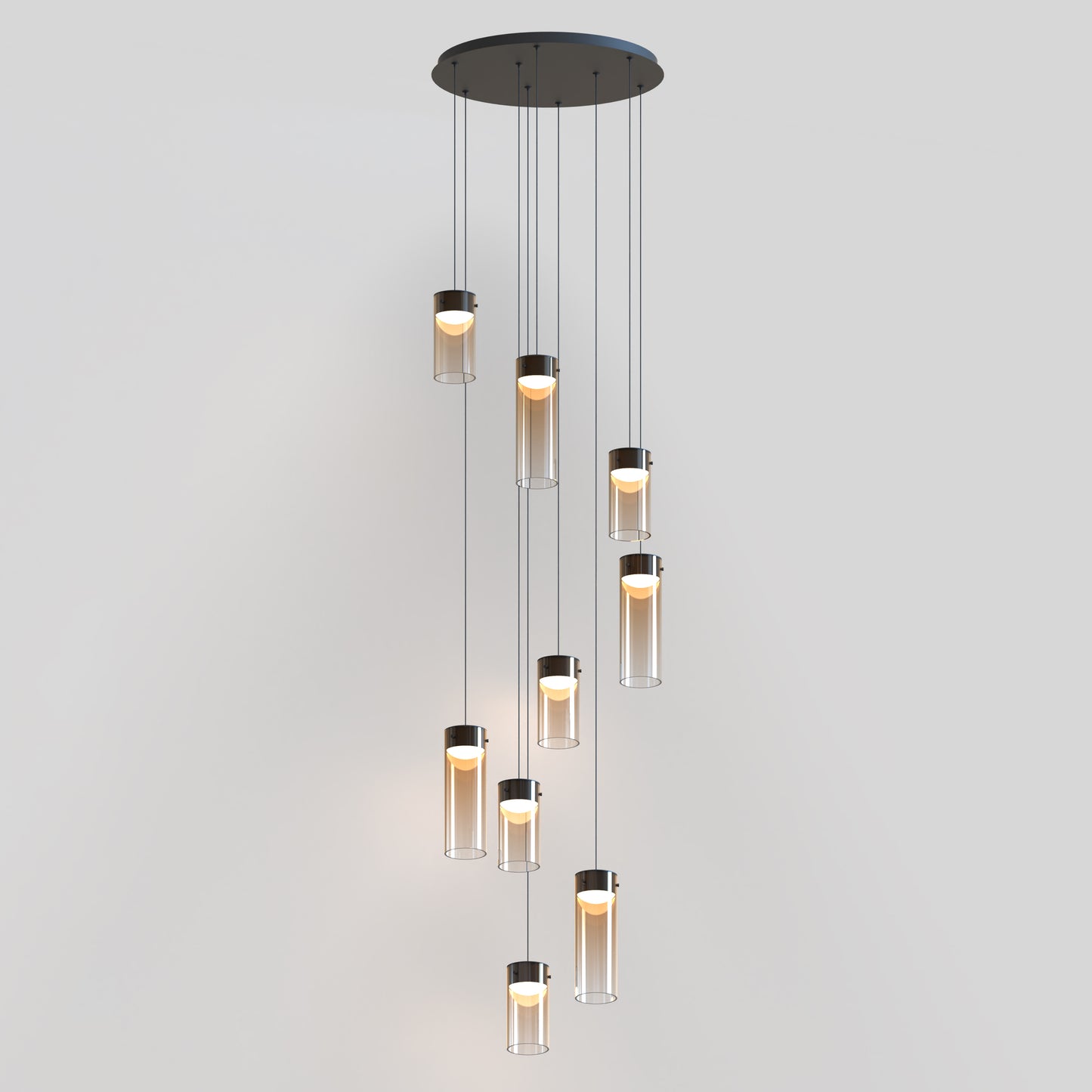 Highball Amber 9-Light LED Pendant Gunmetal by ET2
