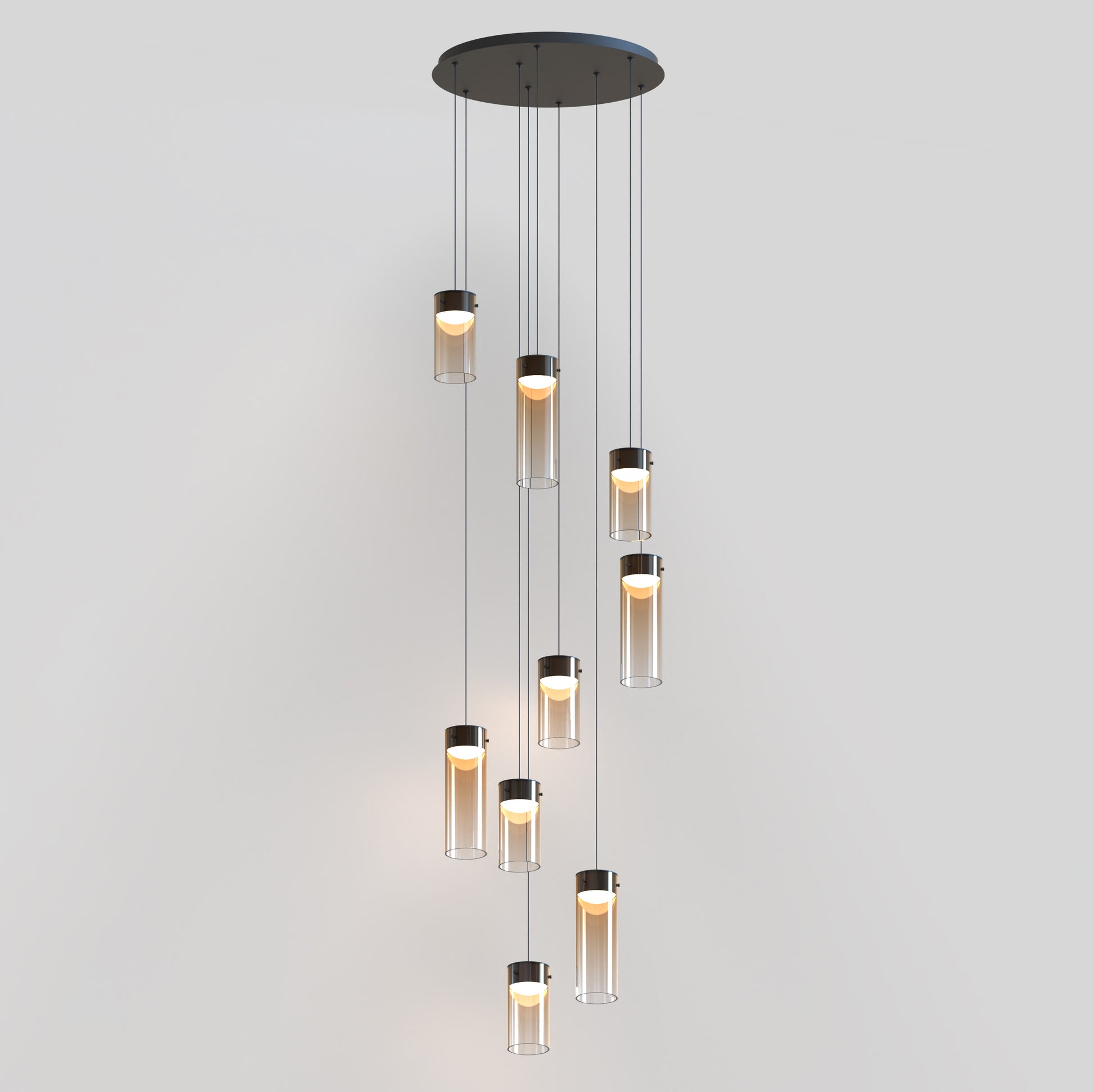 Highball Amber 9-Light LED Pendant Gunmetal by ET2