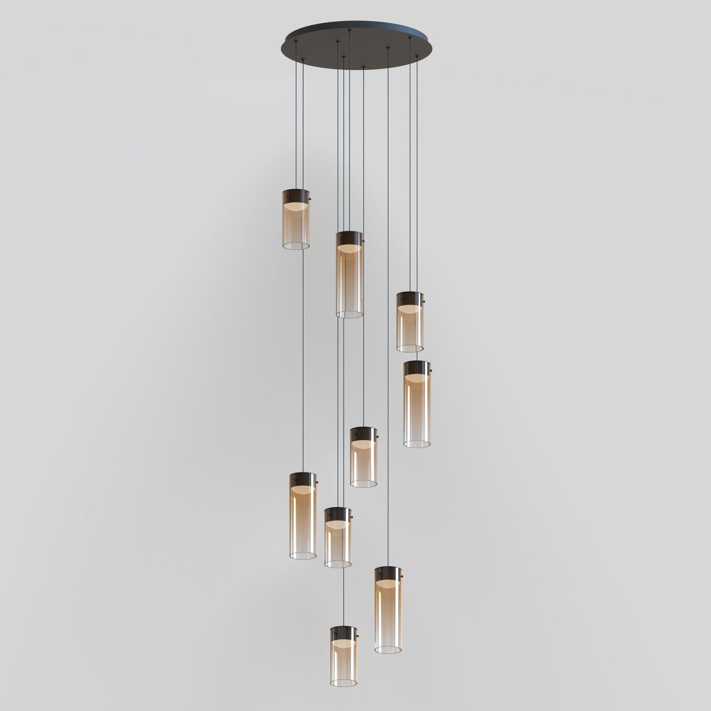 Highball Amber 9-Light LED Pendant Gunmetal by ET2