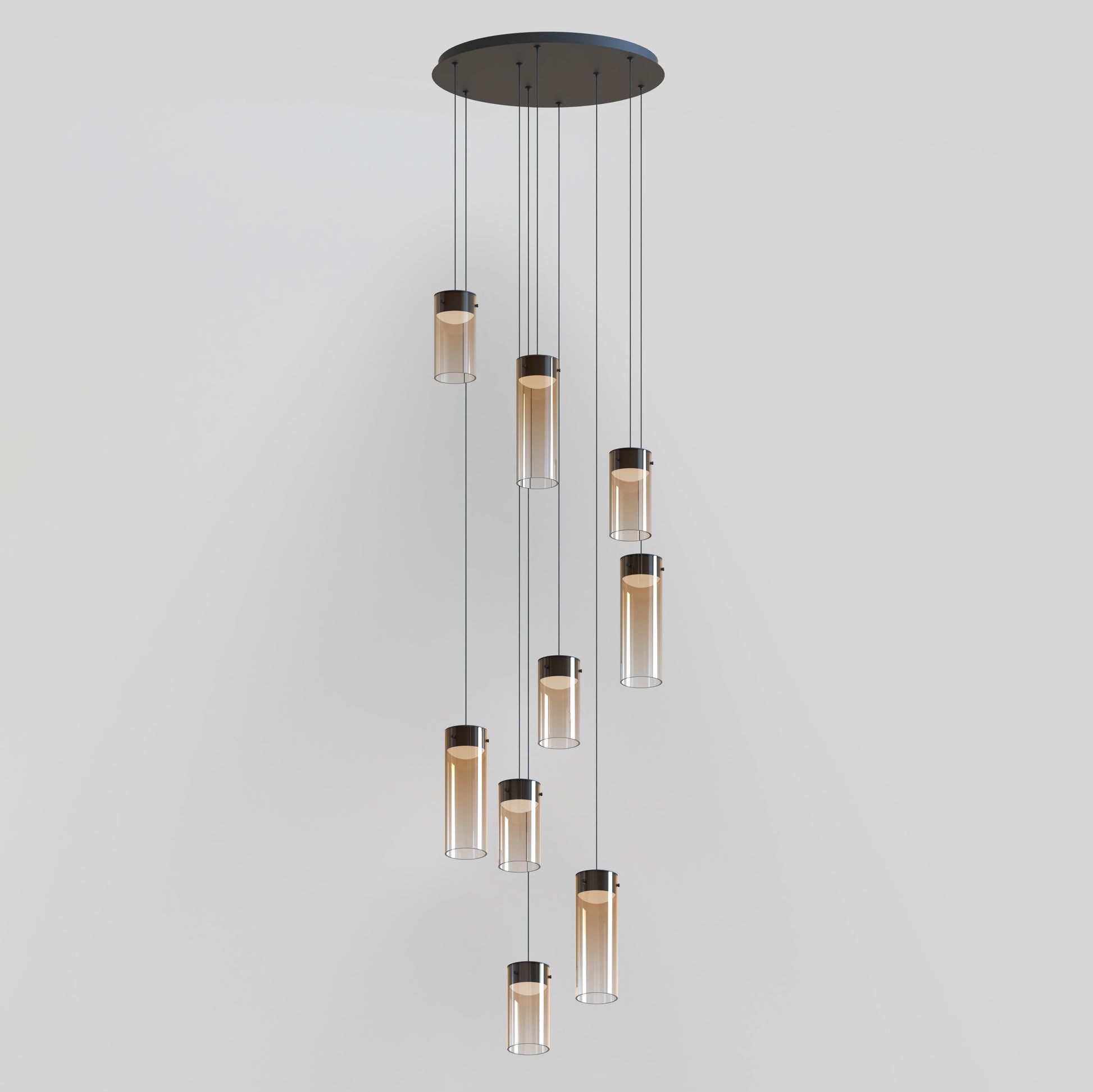 Highball Amber 9-Light LED Pendant Gunmetal by ET2