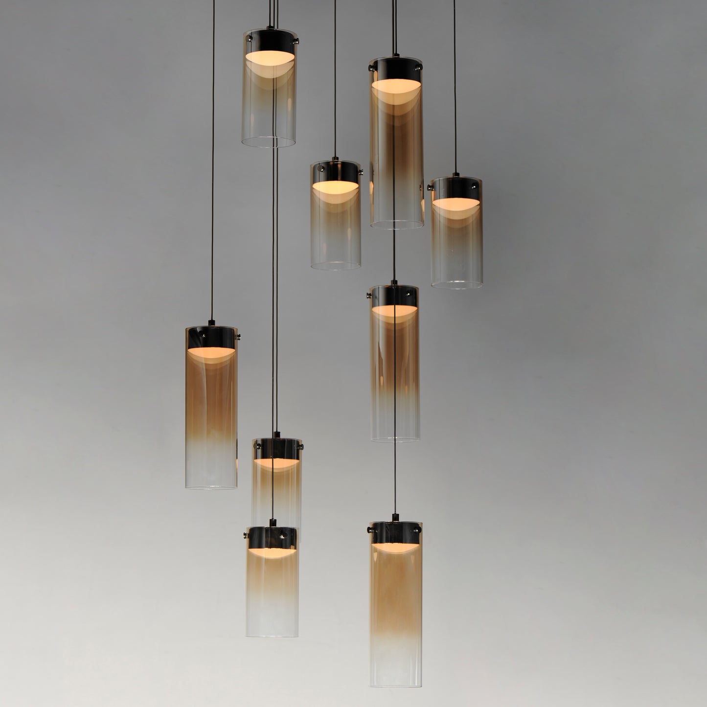 Highball Amber 9-Light LED Pendant Gunmetal by ET2