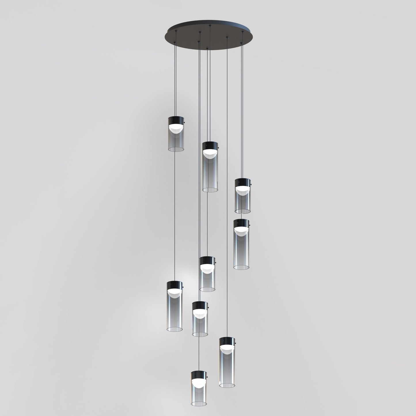 Highball Smoke 9-Light LED Pendant Gunmetal by ET2