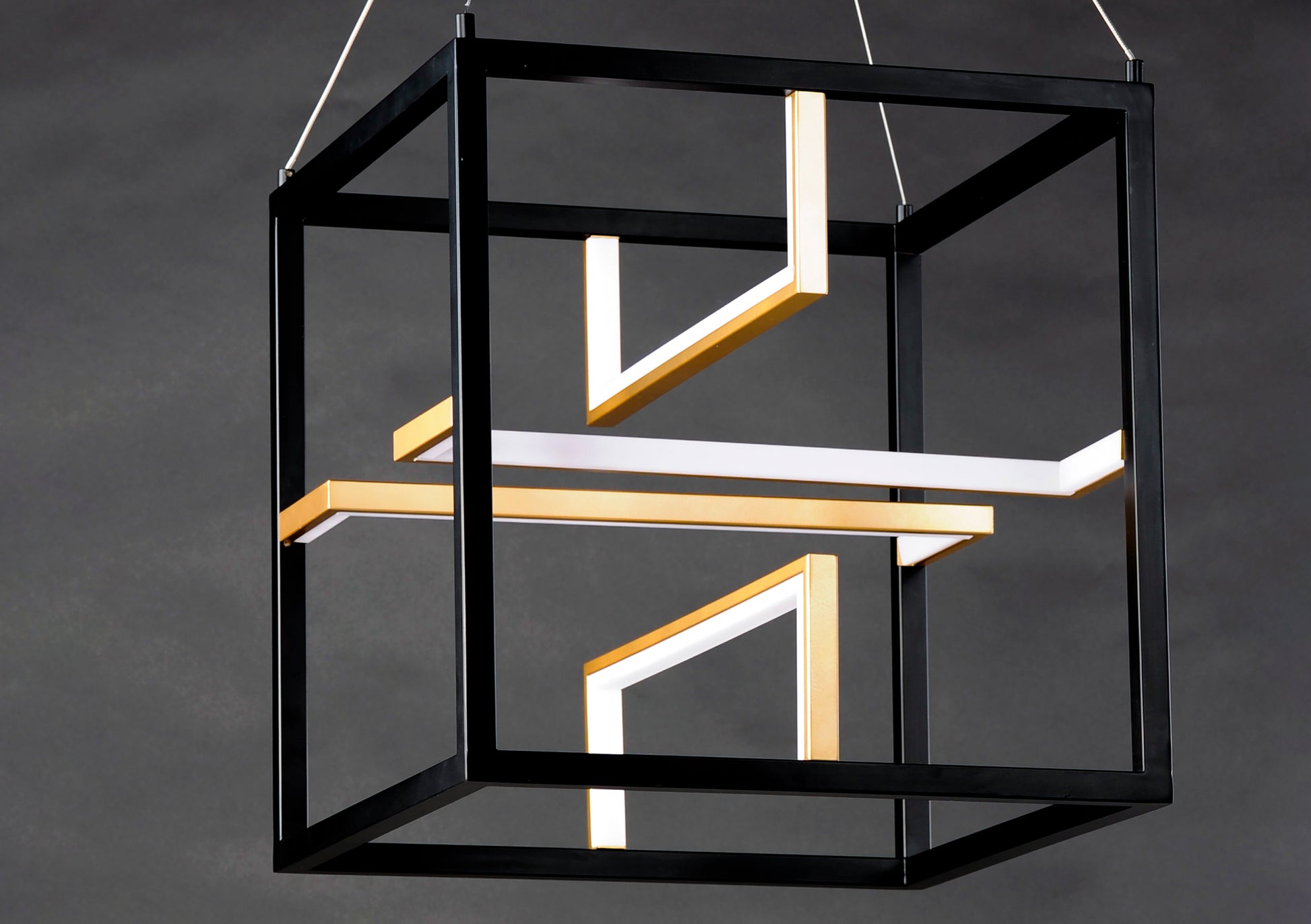 Chamber LED Pendant Black/Gold by ET2