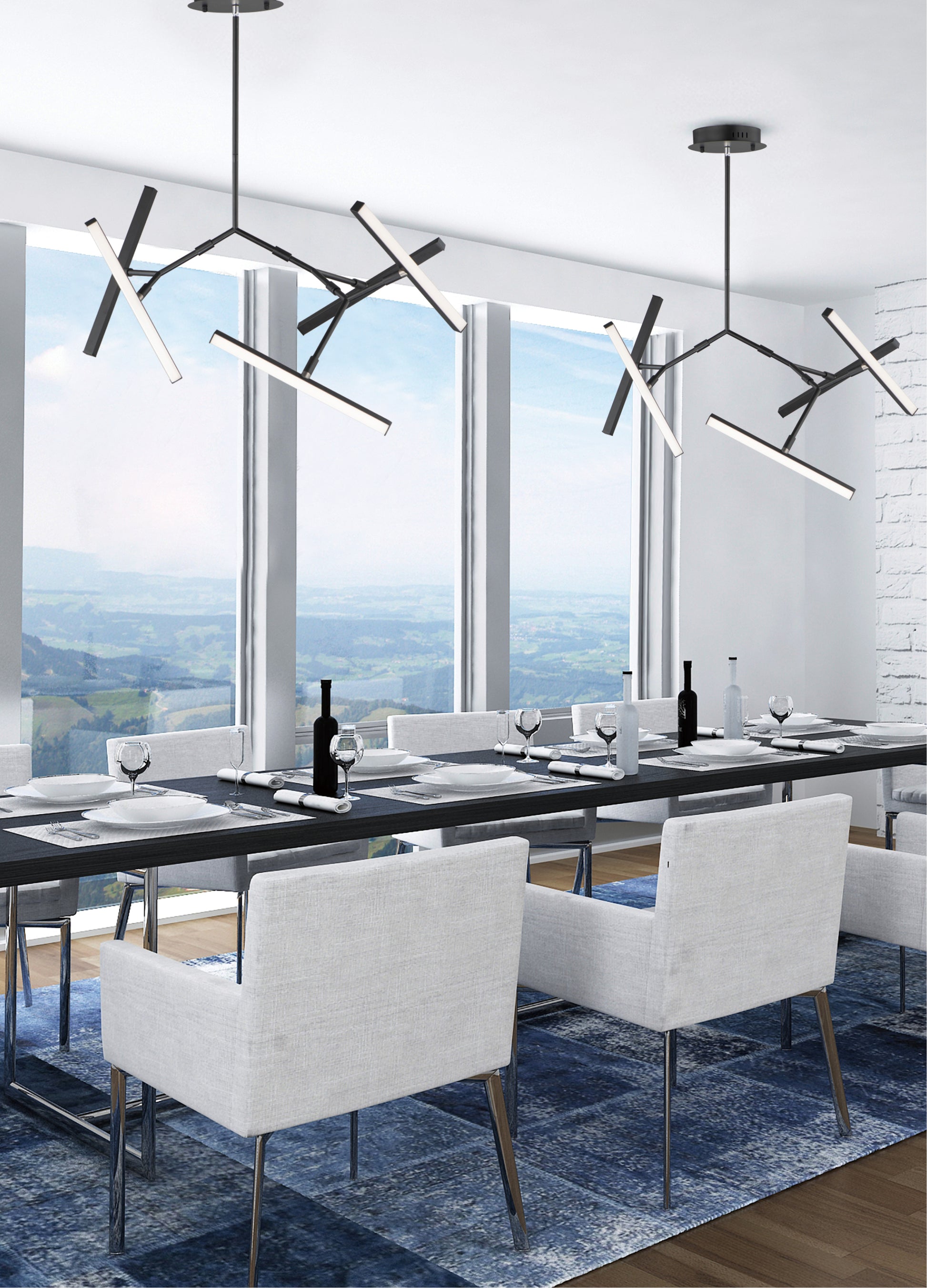 Robotica 5-Light LED Pendant Black by ET2