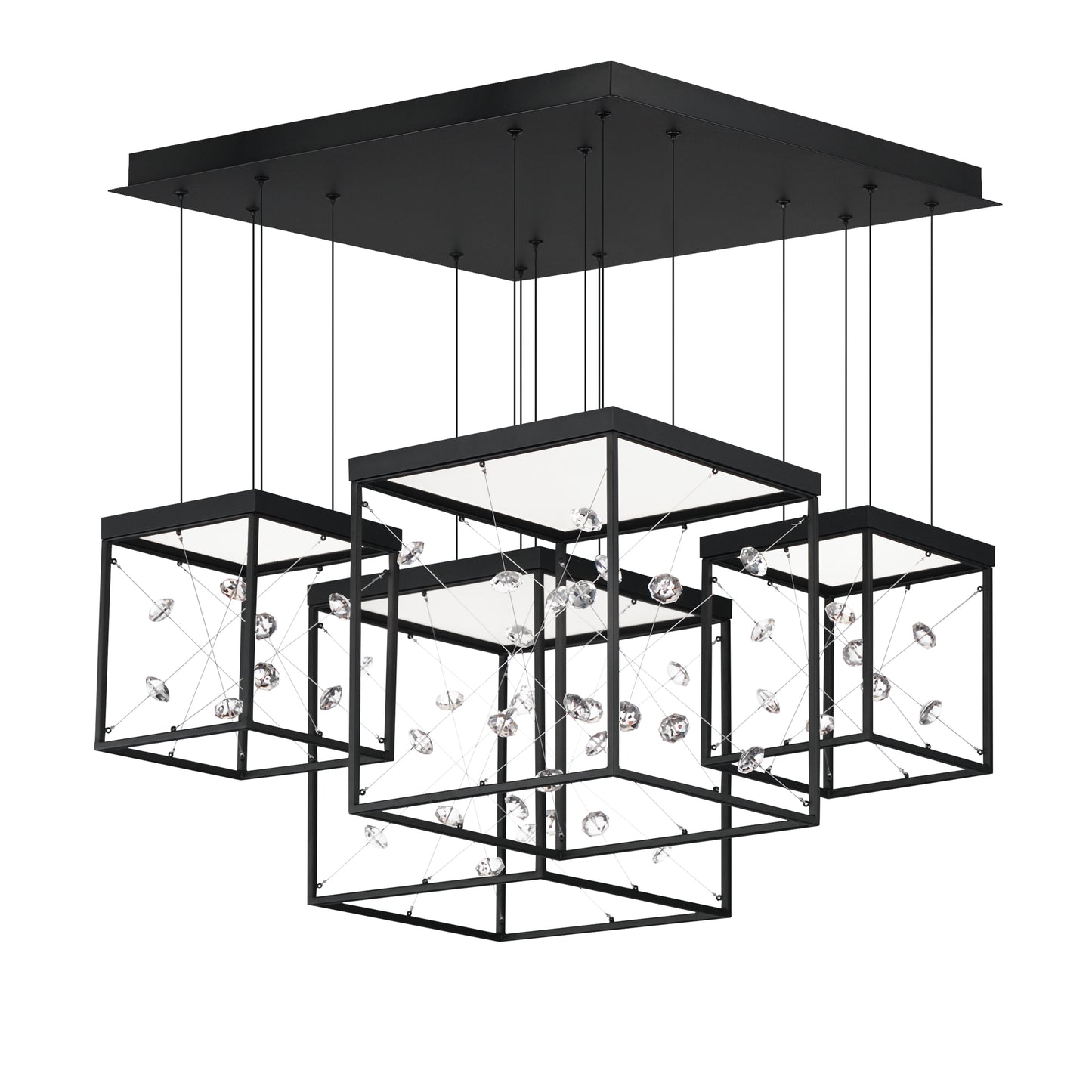 Entanglement 4-Light LED Pendant Black by ET2