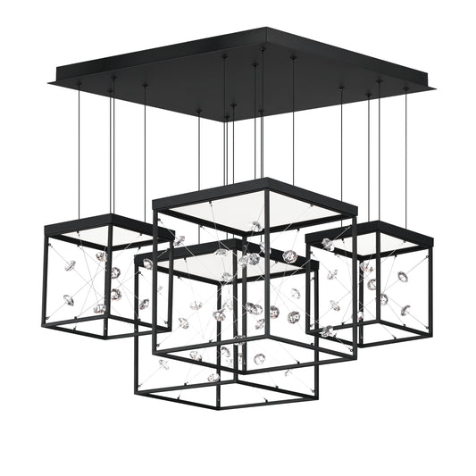 Entanglement 4-Light LED Pendant Black by ET2
