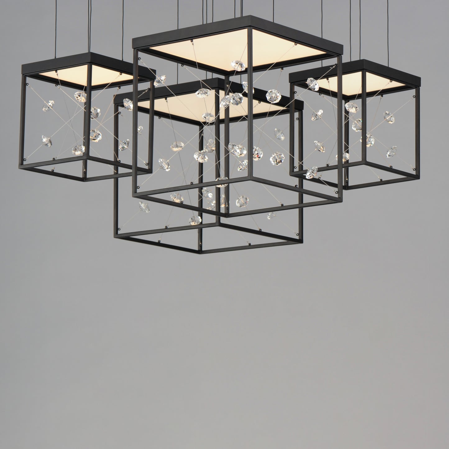 Entanglement 4-Light LED Pendant Black by ET2