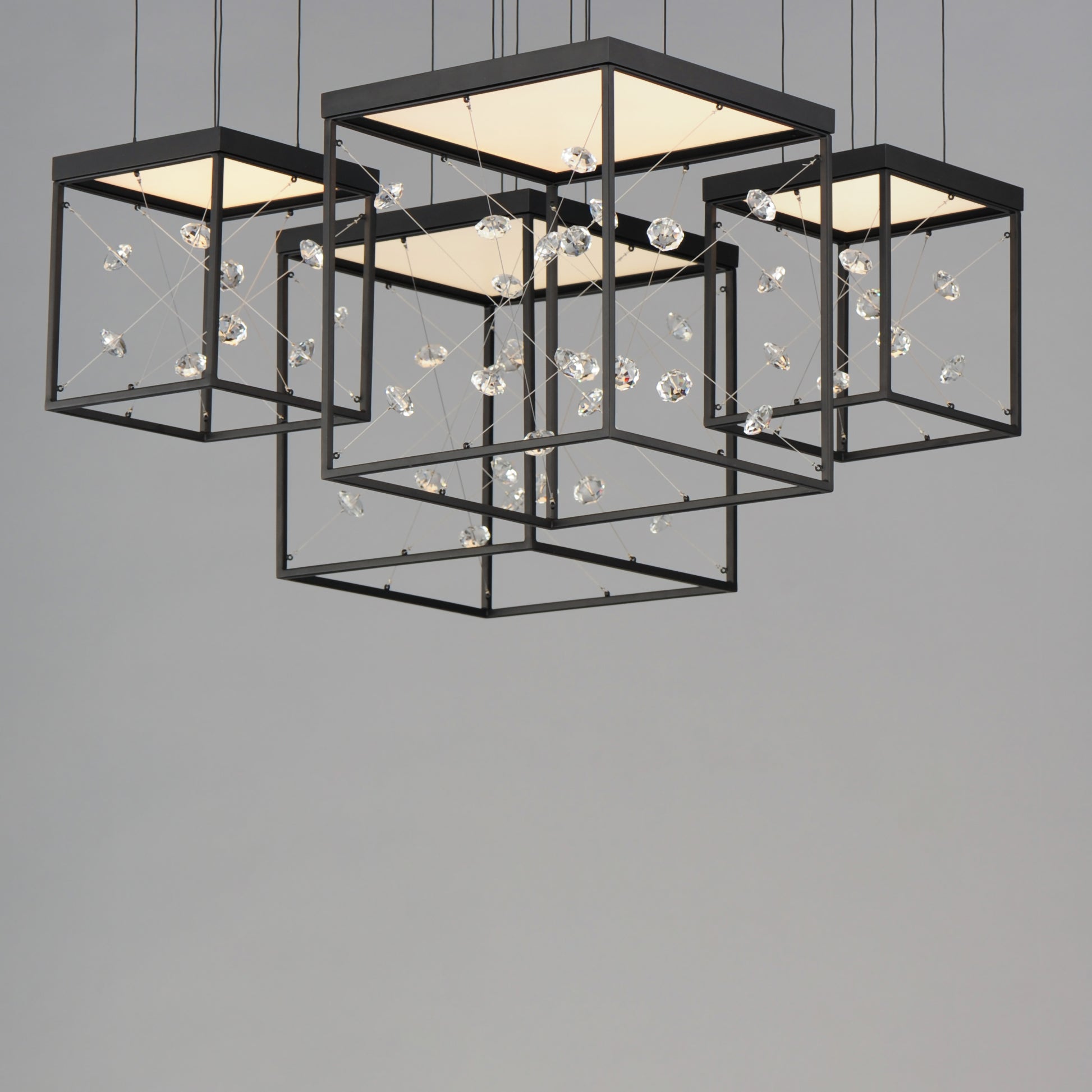 Entanglement 4-Light LED Pendant Black by ET2