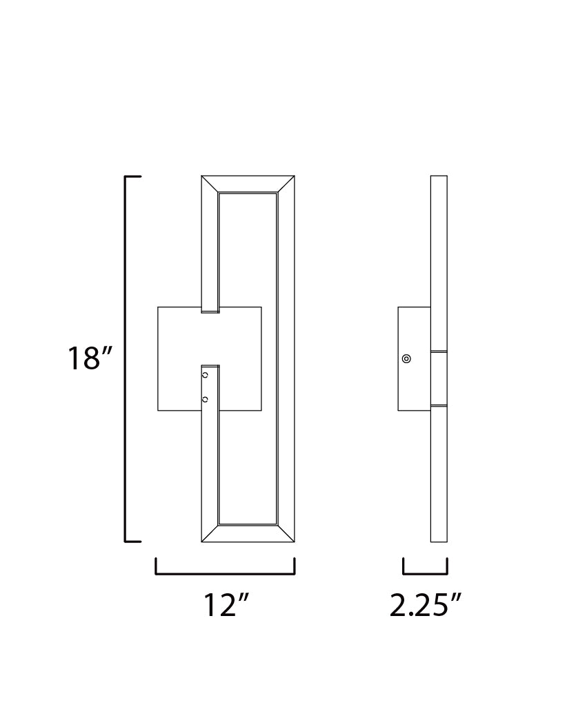 Penrose 18" LED Sconce Black by ET2