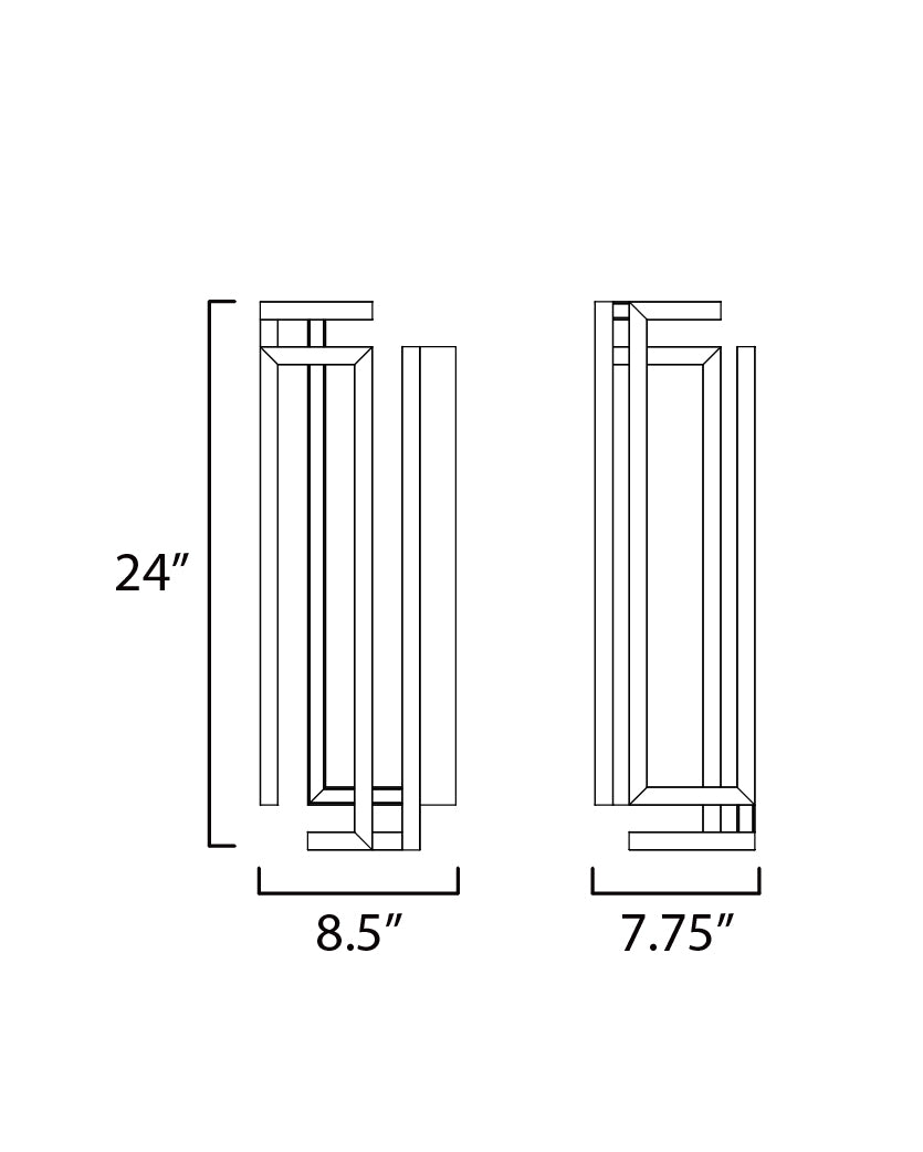 Penrose 24" LED Sconce Black by ET2