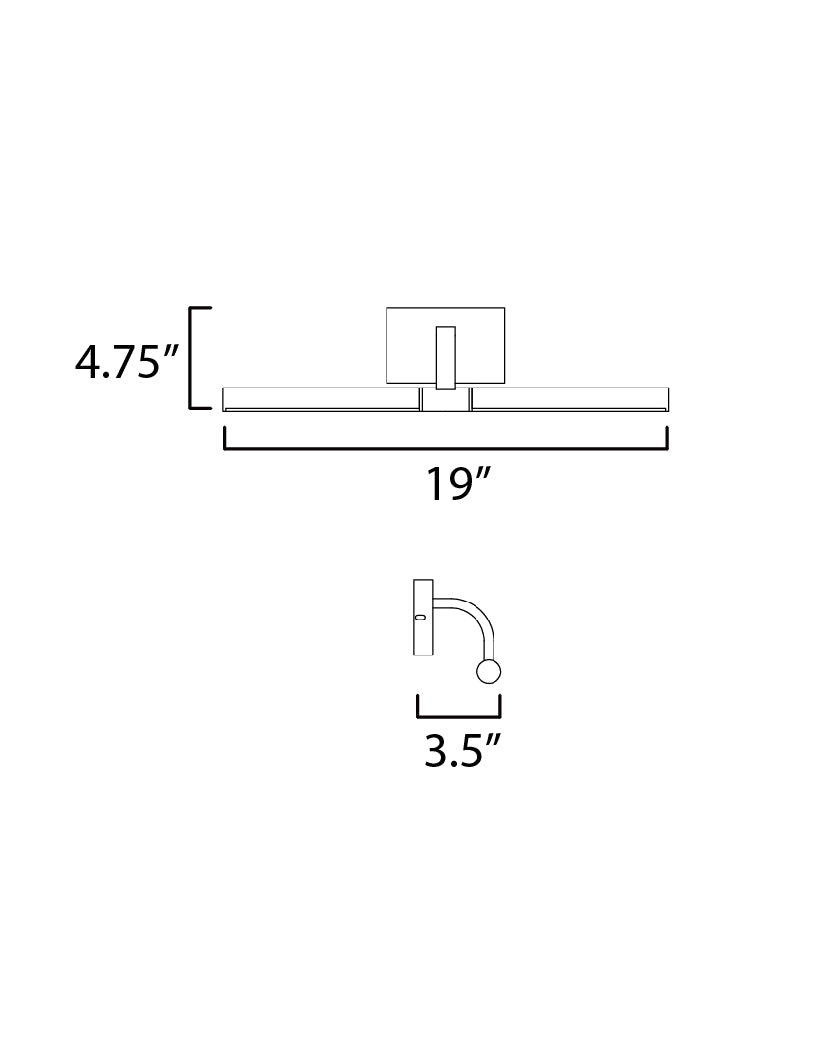 Mona 18" LED Picture Light Black by ET2