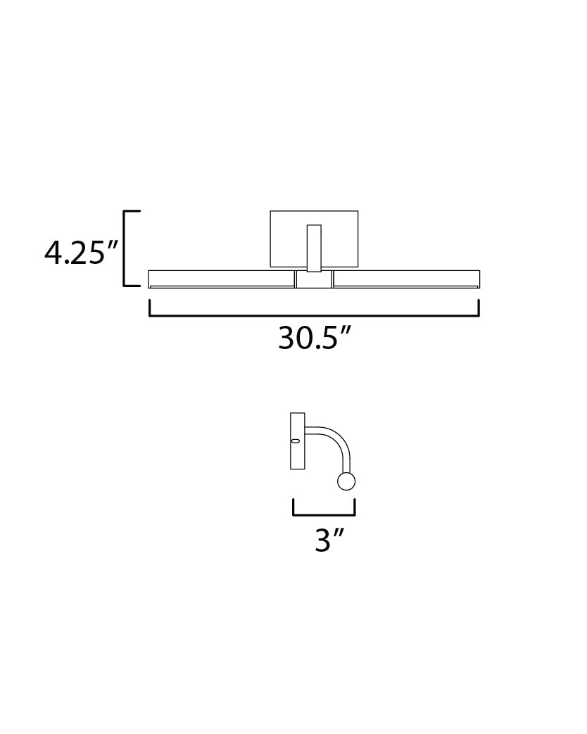 Mona 30" LED Picture Light Black by ET2