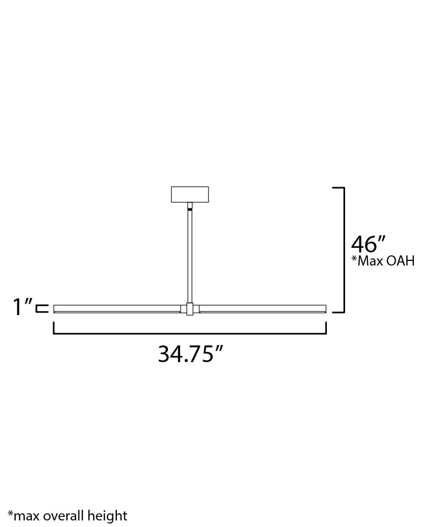 Dorian 36" Linear LED Pendant Gold by ET2
