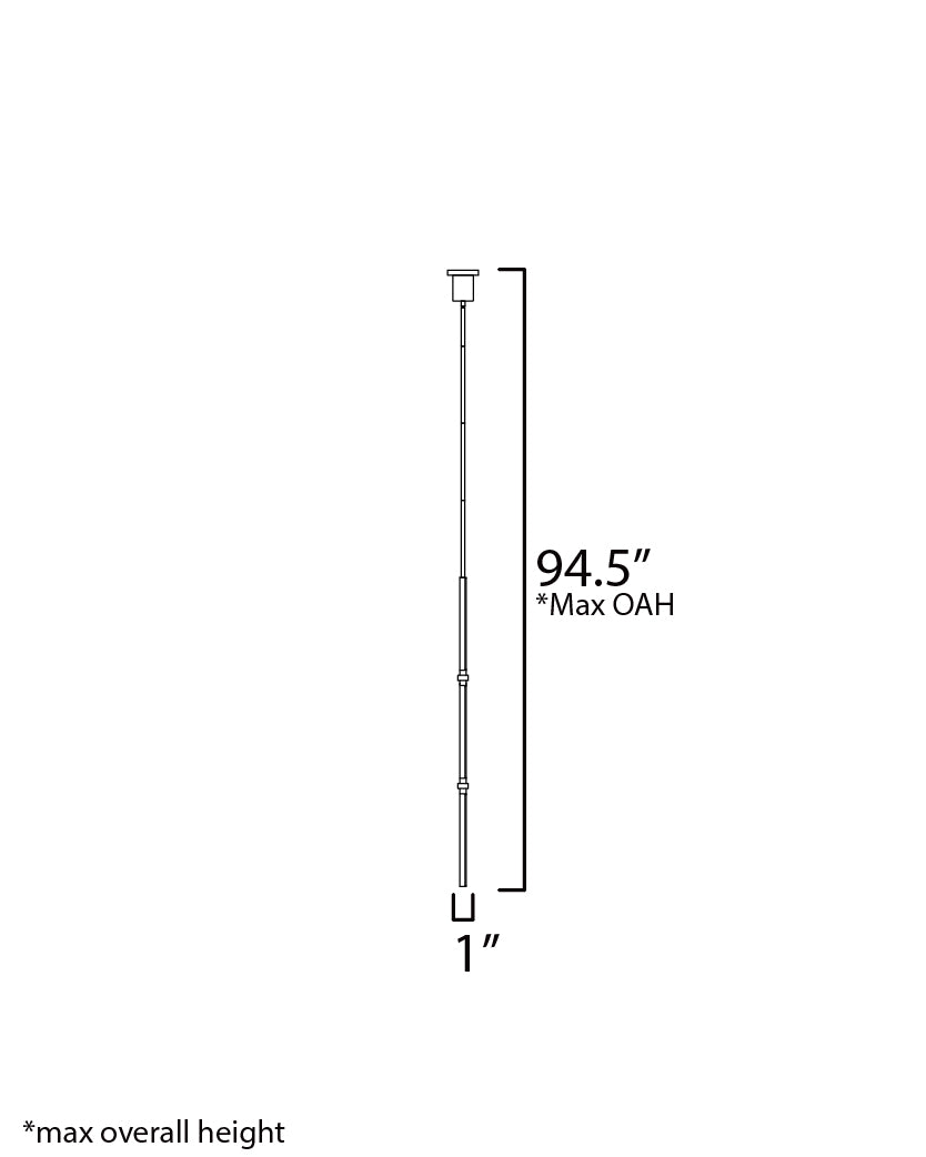 Dorian 48" Vertical LED Pendant Polished Chrome by ET2