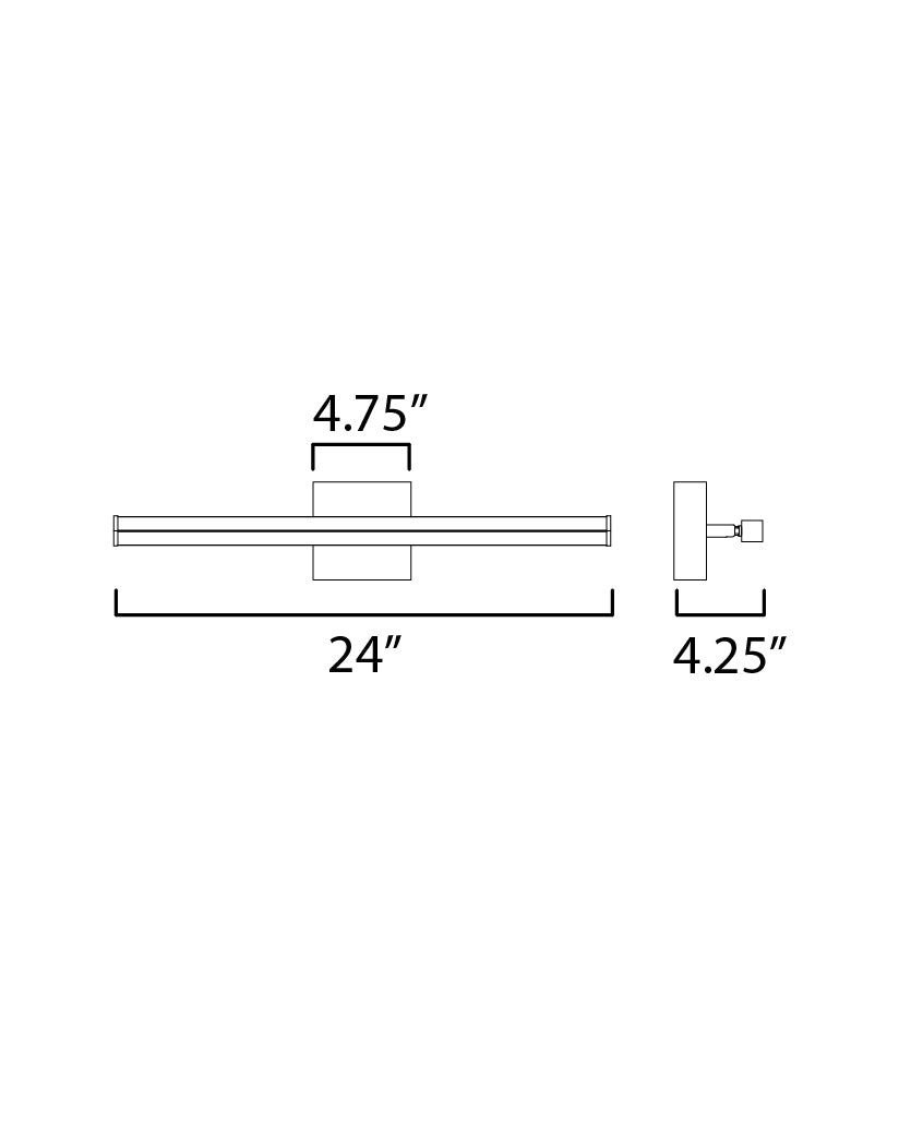 Hover 24" LED Wall Sconce Black by ET2