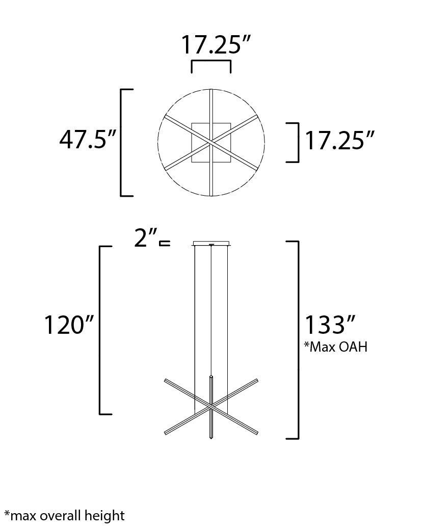 Hover 3-Light LED Pendant Black by ET2