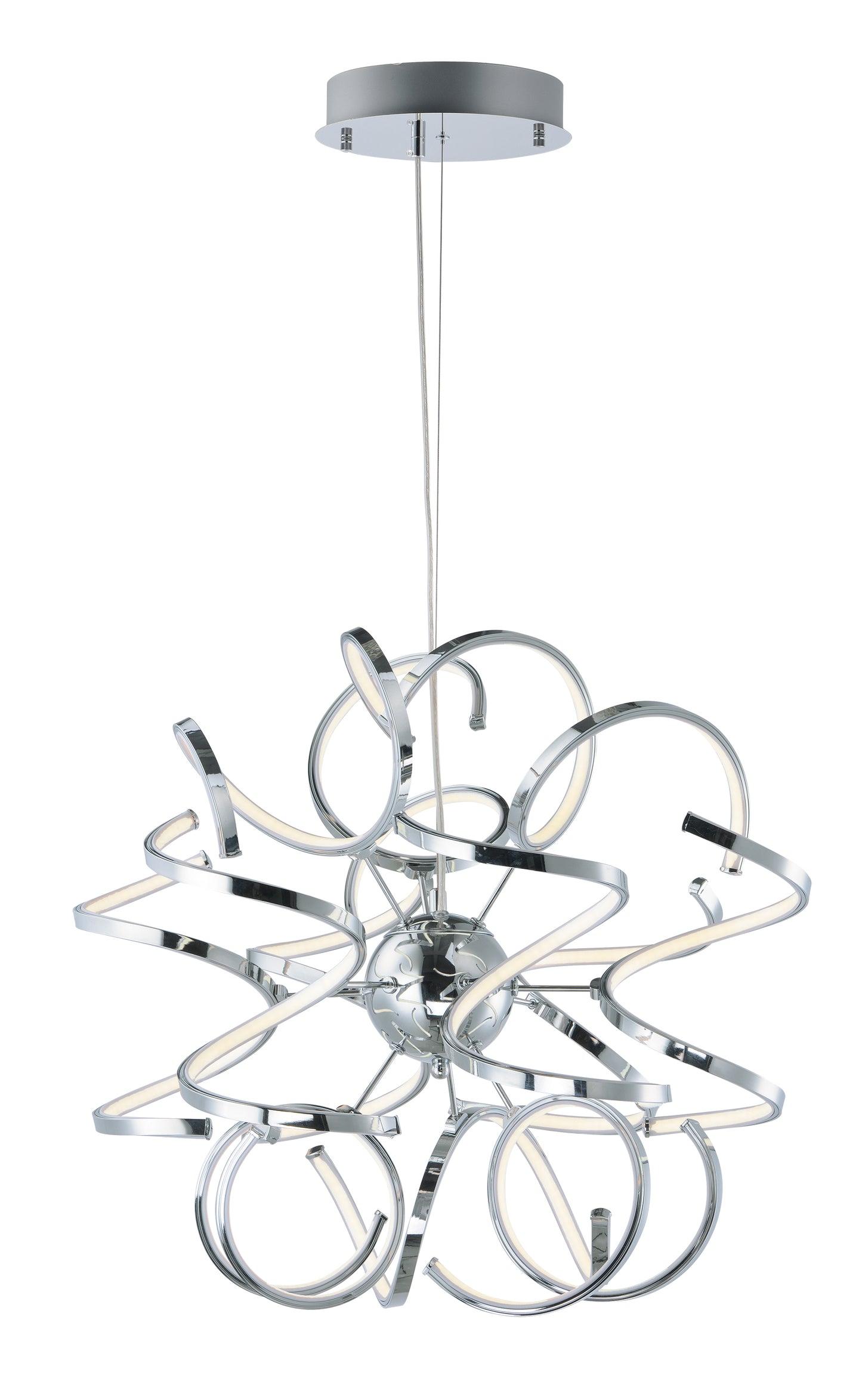 Chaos 23.5" LED Pendant Polished Chrome by ET2