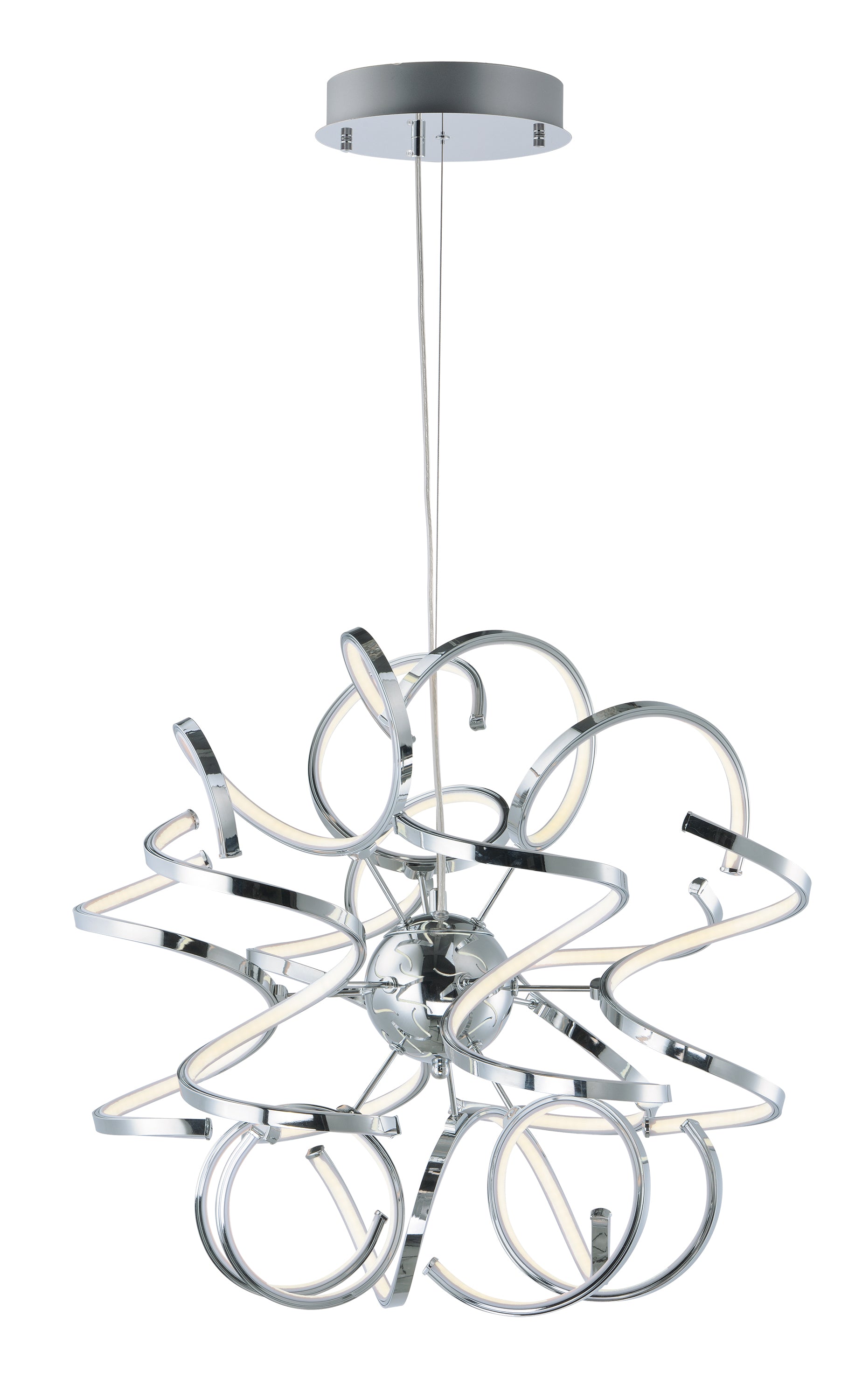 Chaos 23.5" LED Pendant Polished Chrome by ET2
