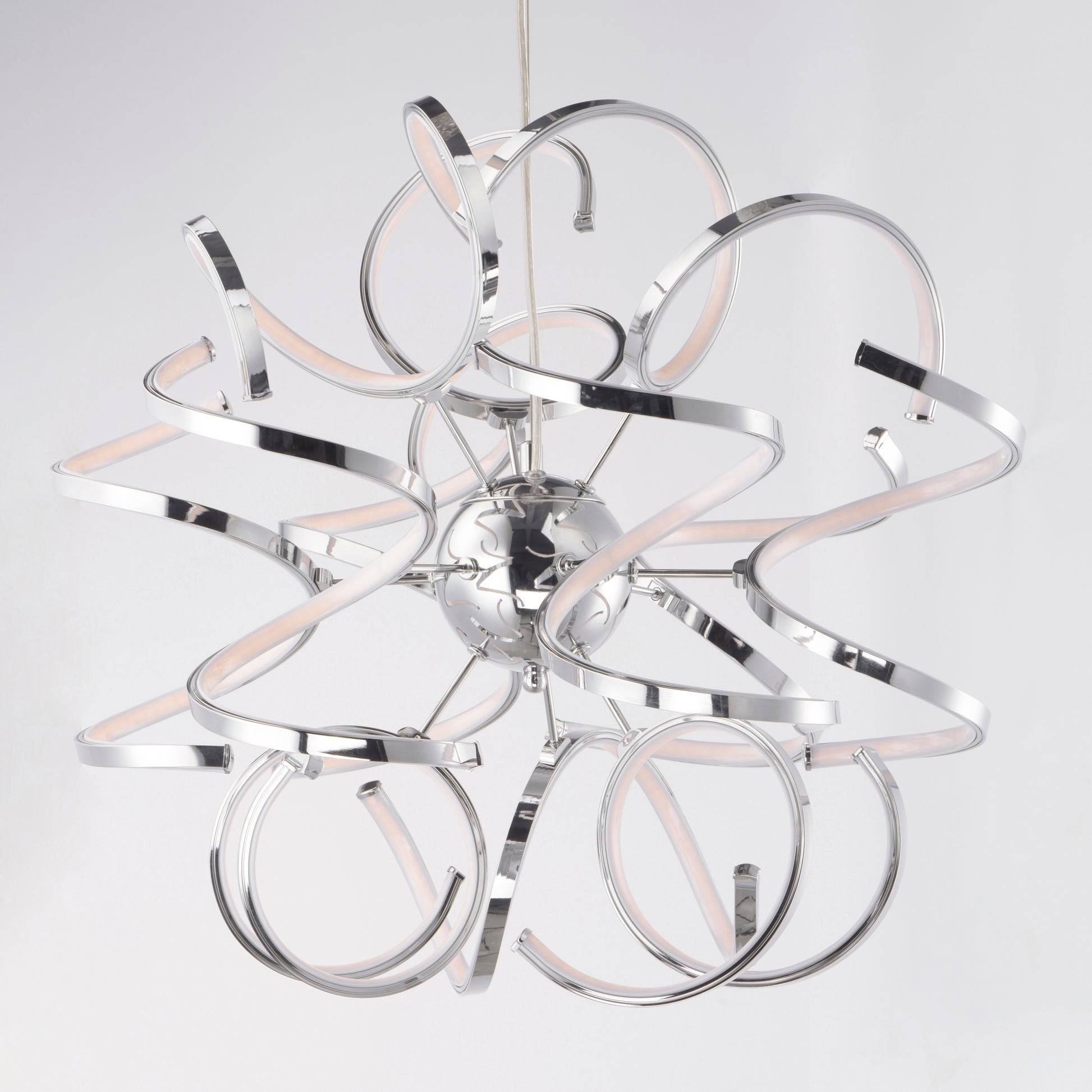 Chaos 23.5" LED Pendant Polished Chrome by ET2