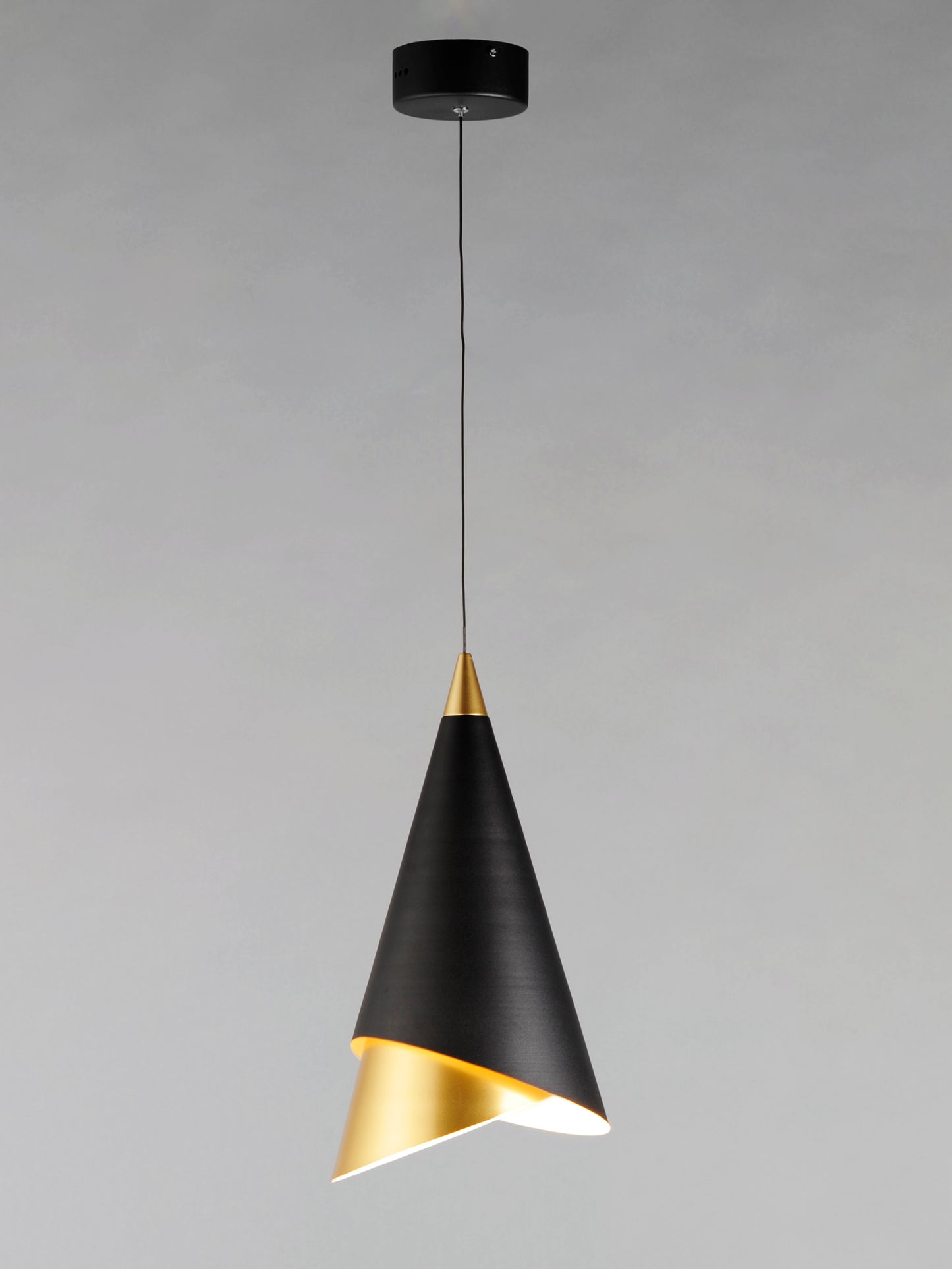 Mermaid LED Pendant Black/Metallic Gold by ET2