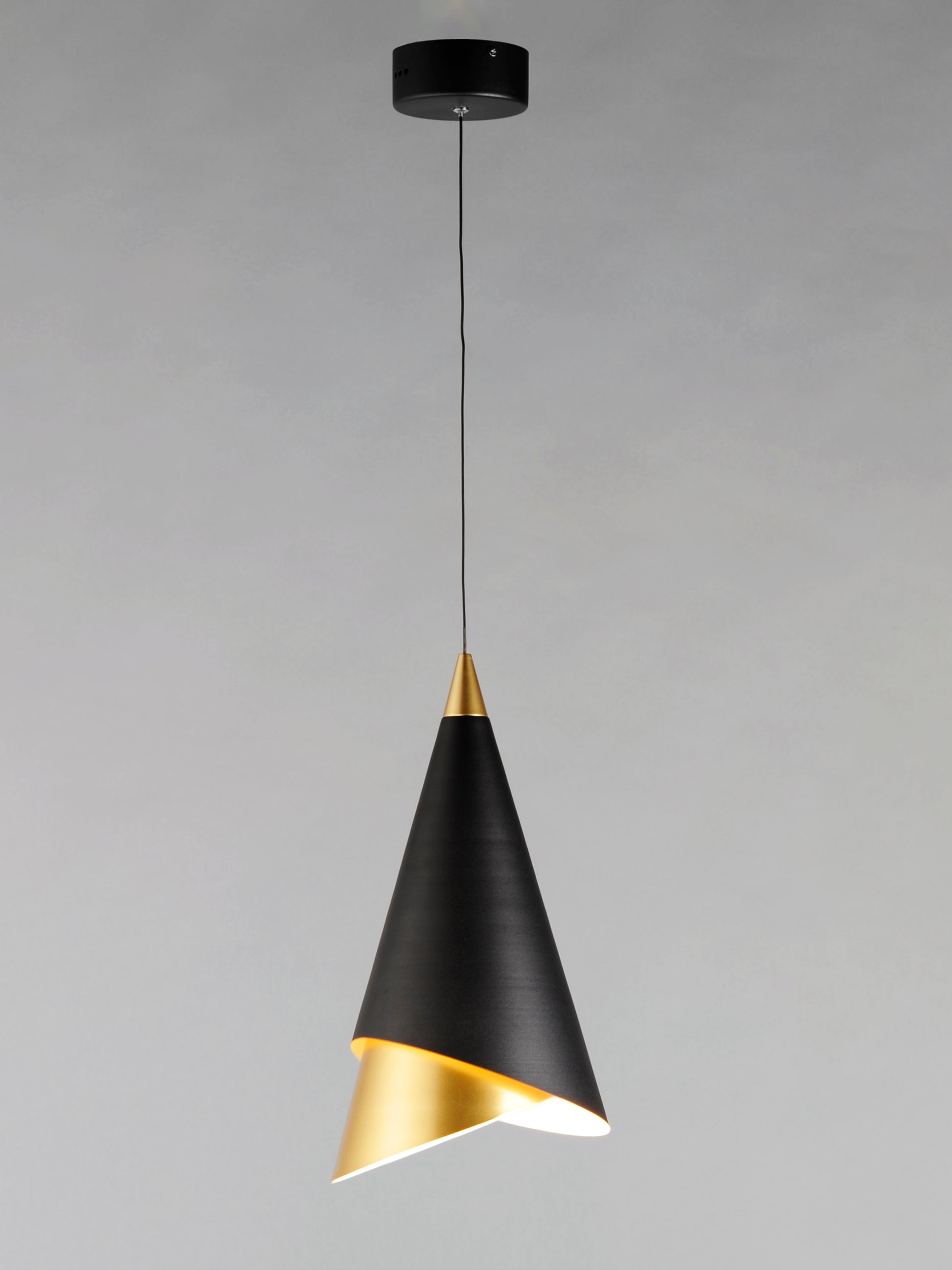 Mermaid LED Pendant Black/Metallic Gold by ET2