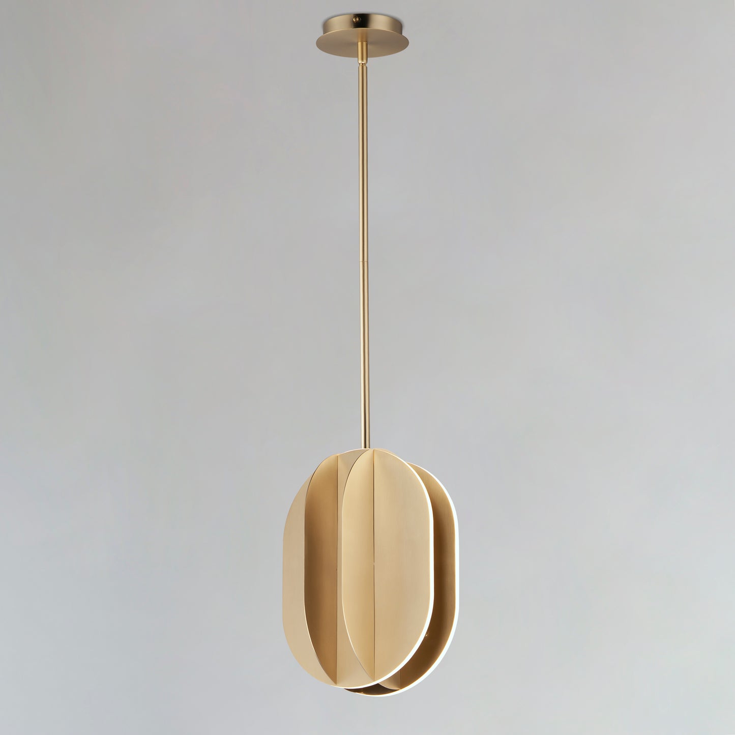 Interval LED Medium Ellipse Pendant Satin Brass by ET2