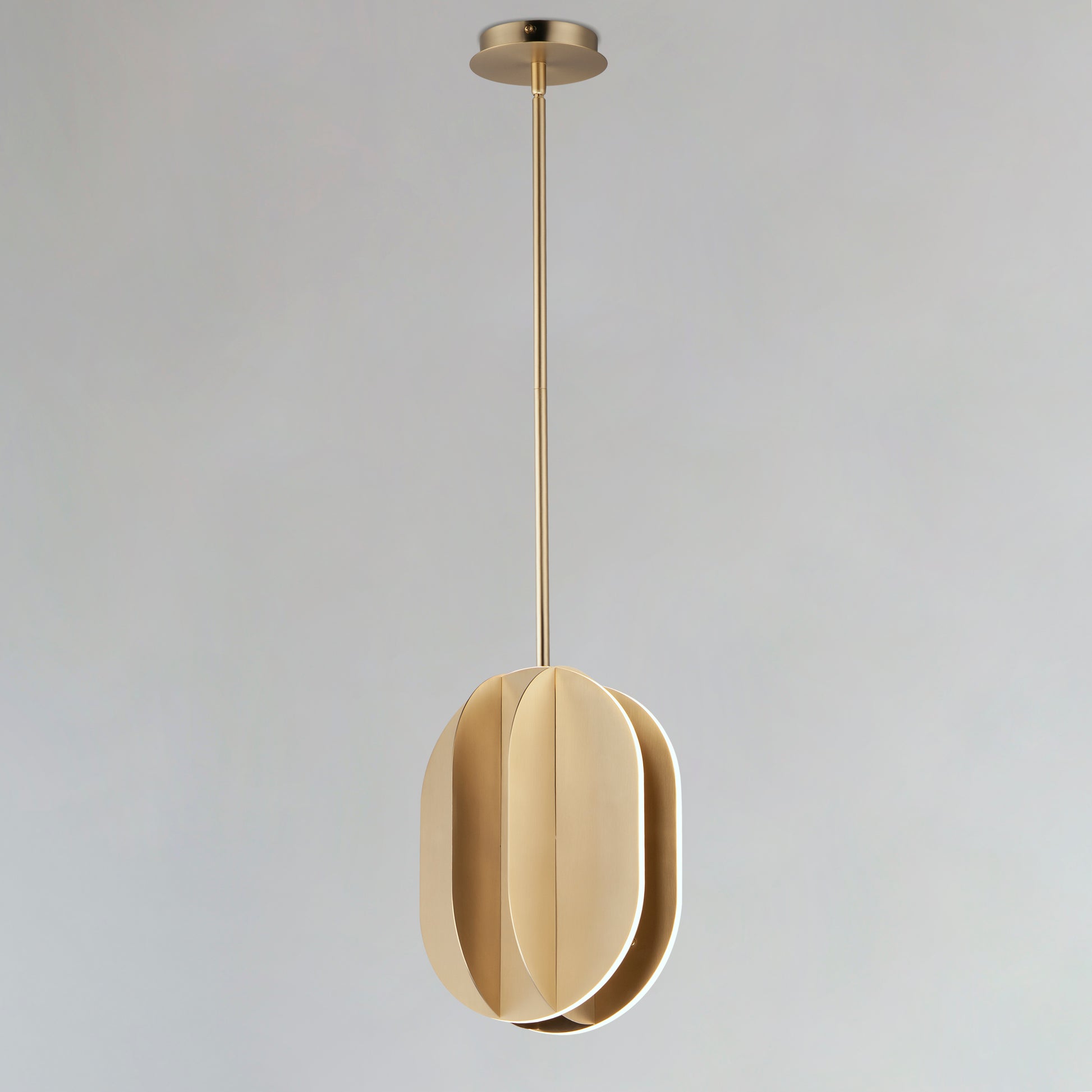 Interval LED Medium Ellipse Pendant Satin Brass by ET2