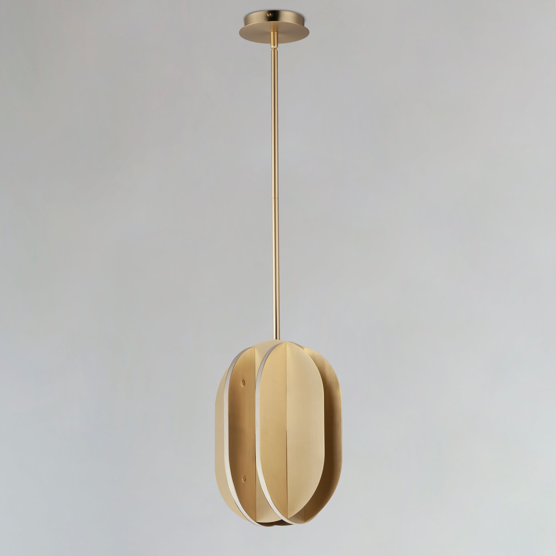 Interval LED Medium Ellipse Pendant Satin Brass by ET2
